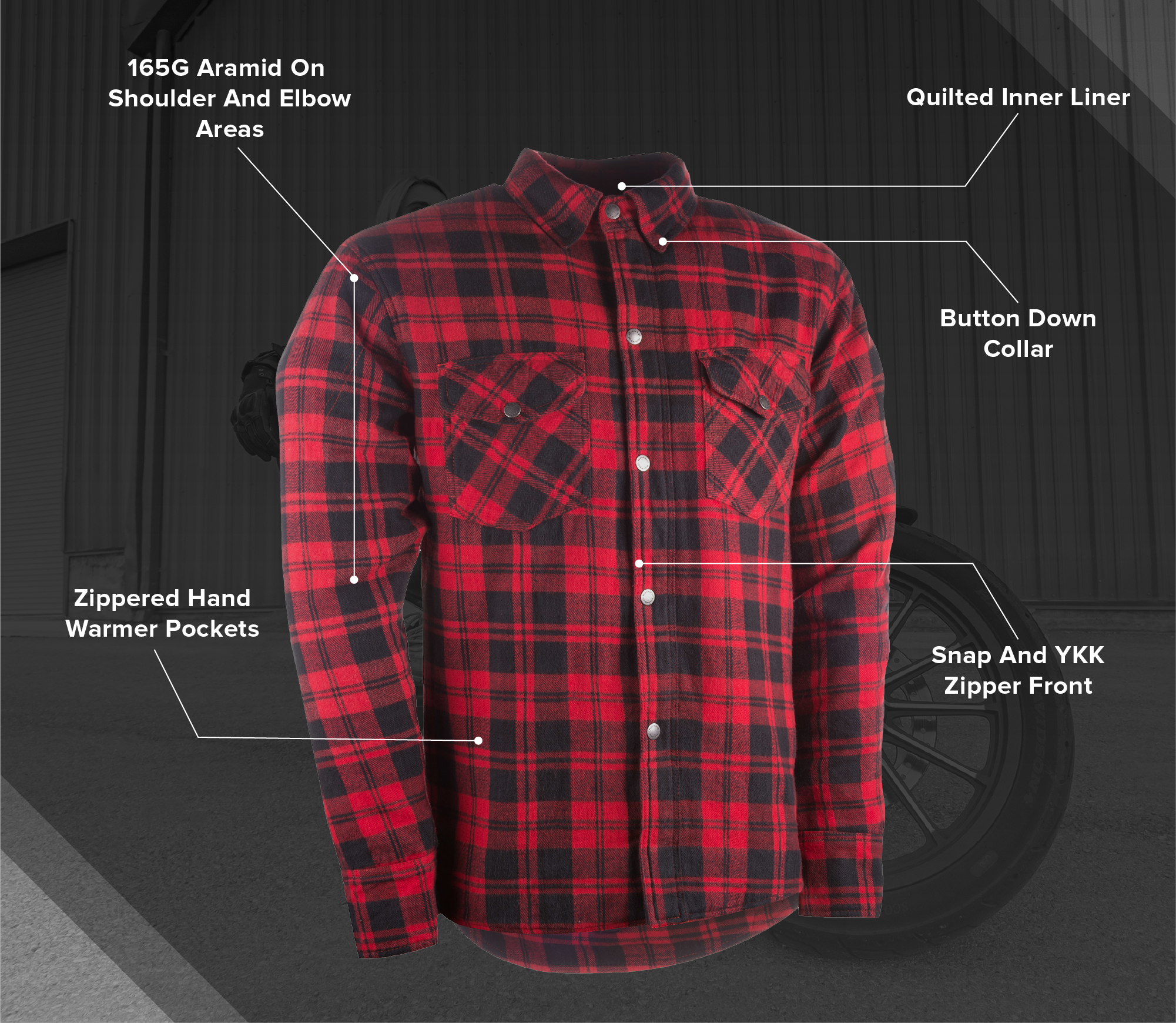 Highway 21 Men's Marksman Brown/Tan Motorcycle Flannel Shirt