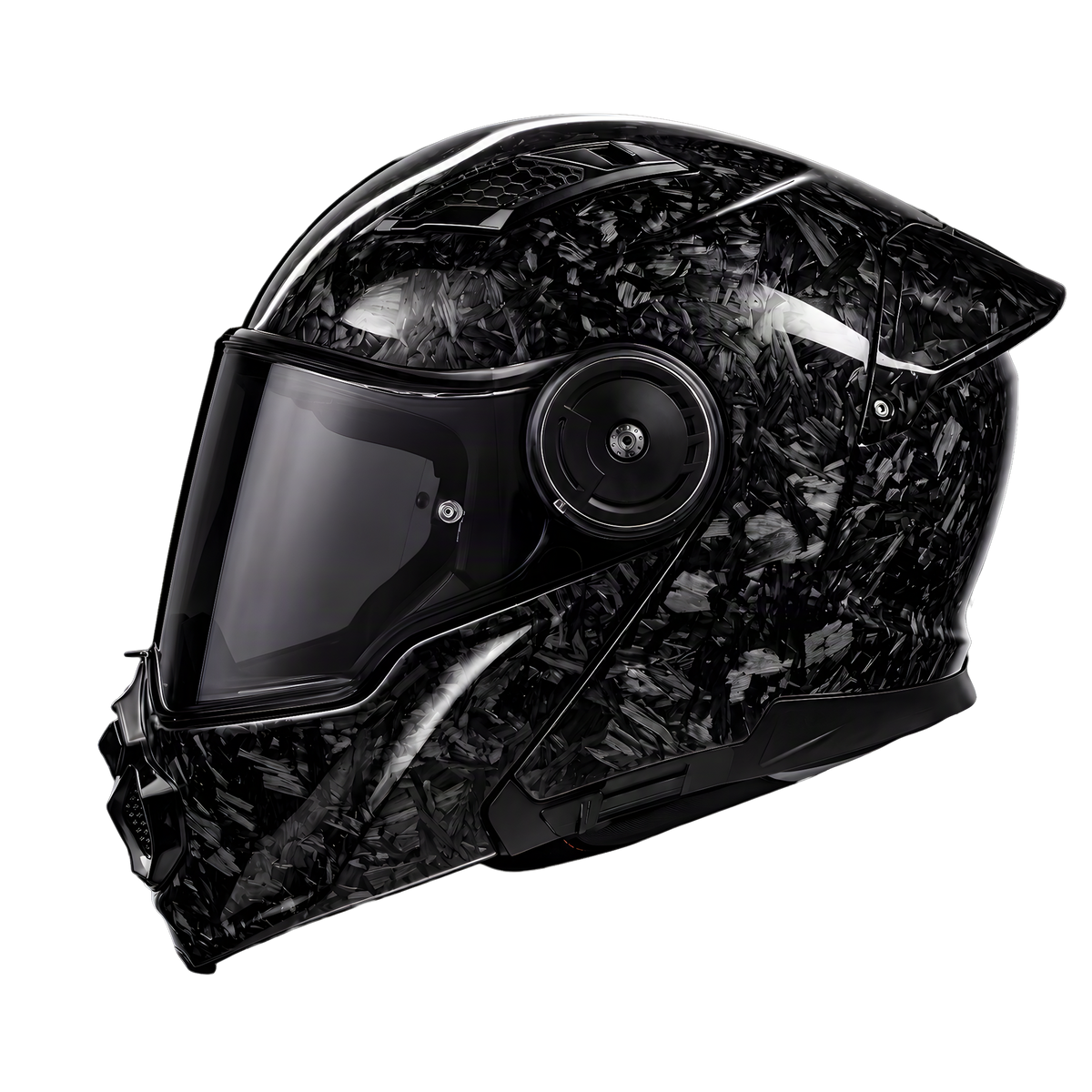 Daytona C6 Pro Forged Grey Carbon Fiber Modular Motorcycle Helmet - Side