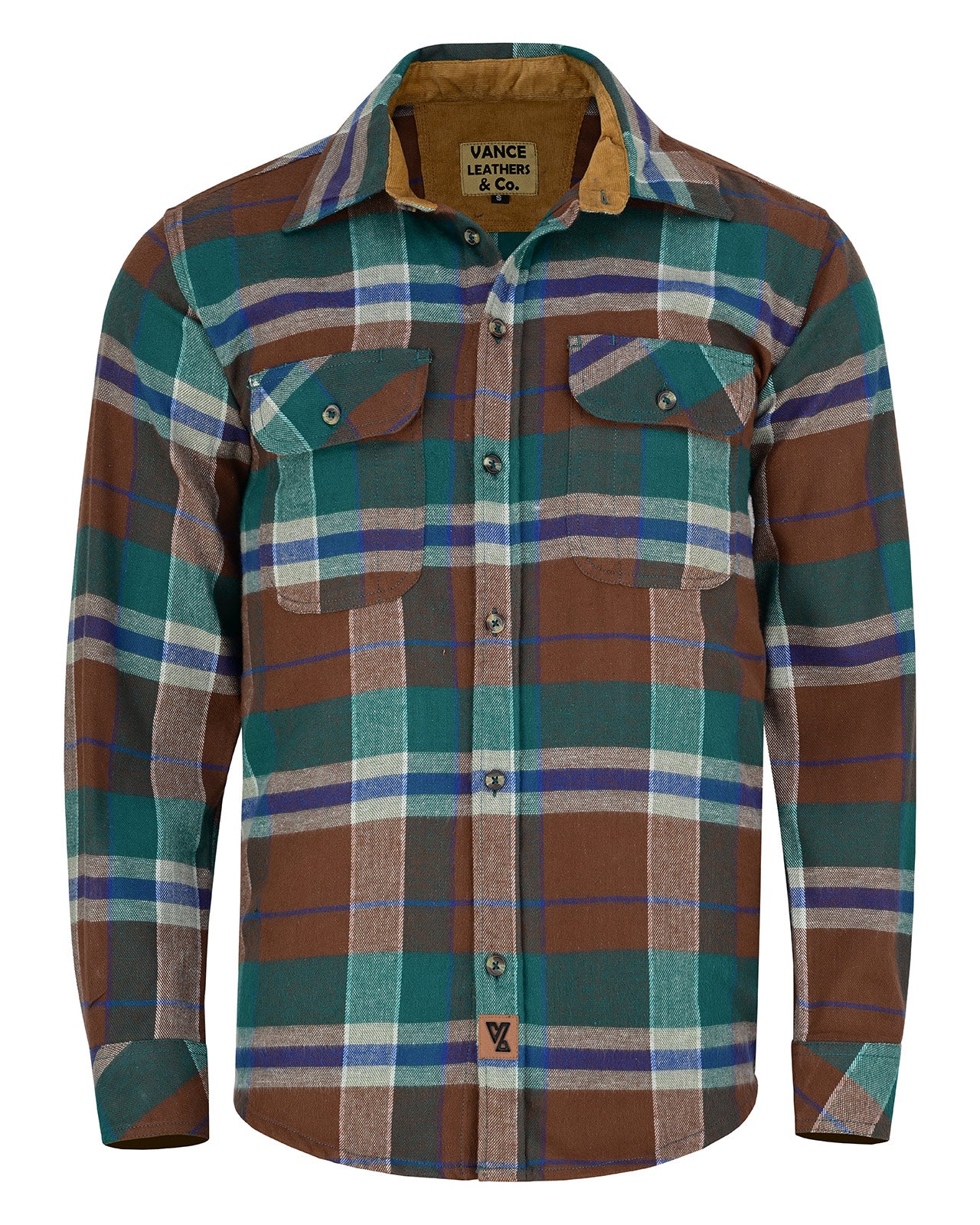Men's Smoky Mountain Long Sleeve Plaid Button Down Casual Flannel Shirt - Front