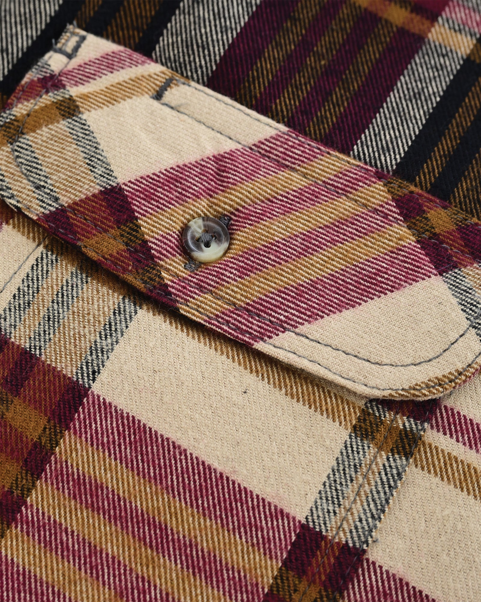 Mens Cedarwood Plaid Long Sleeve Plaid Button Down Casual Flannel Shirt - Front Pocket