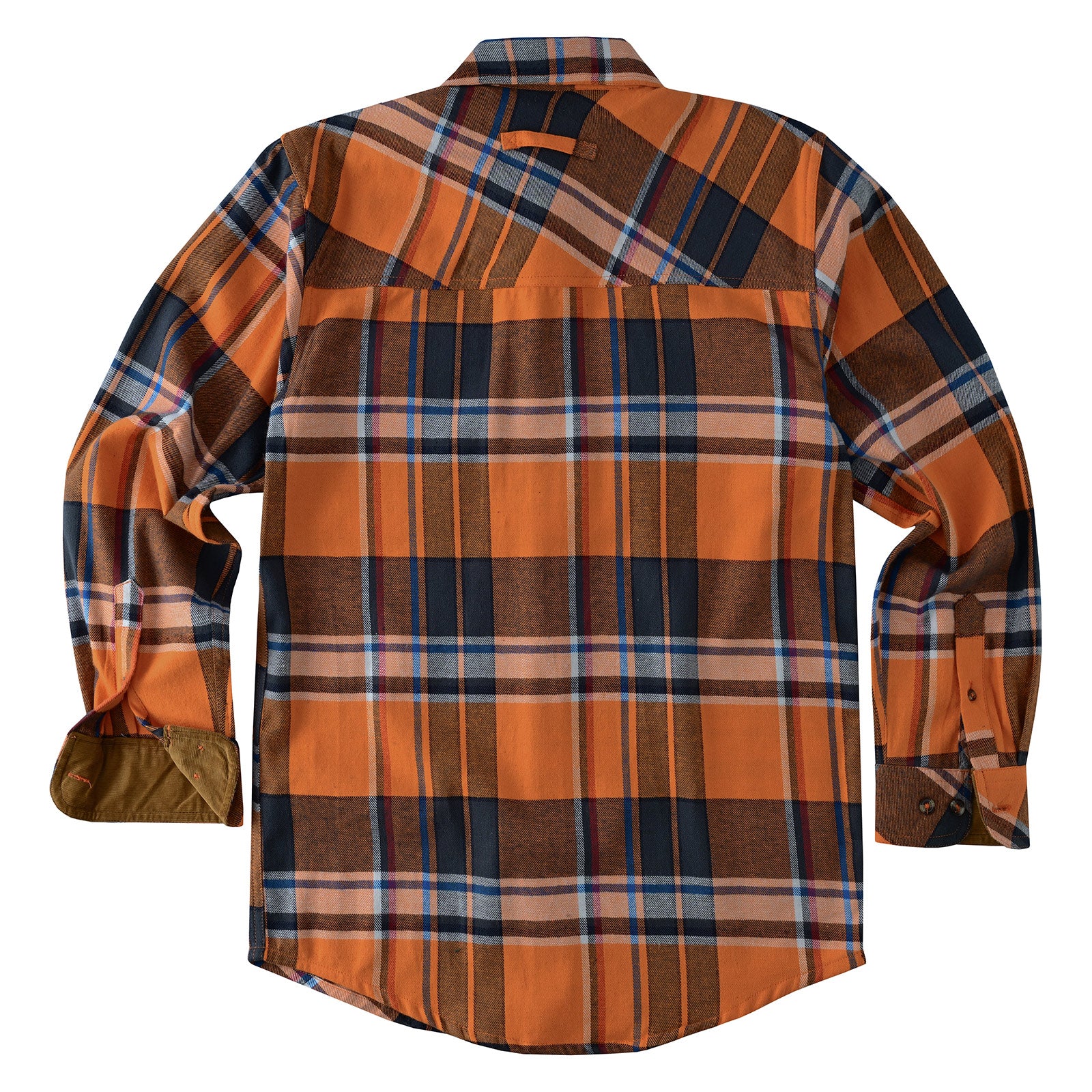 Mens Coffee Flannel Shirt - Flat Back