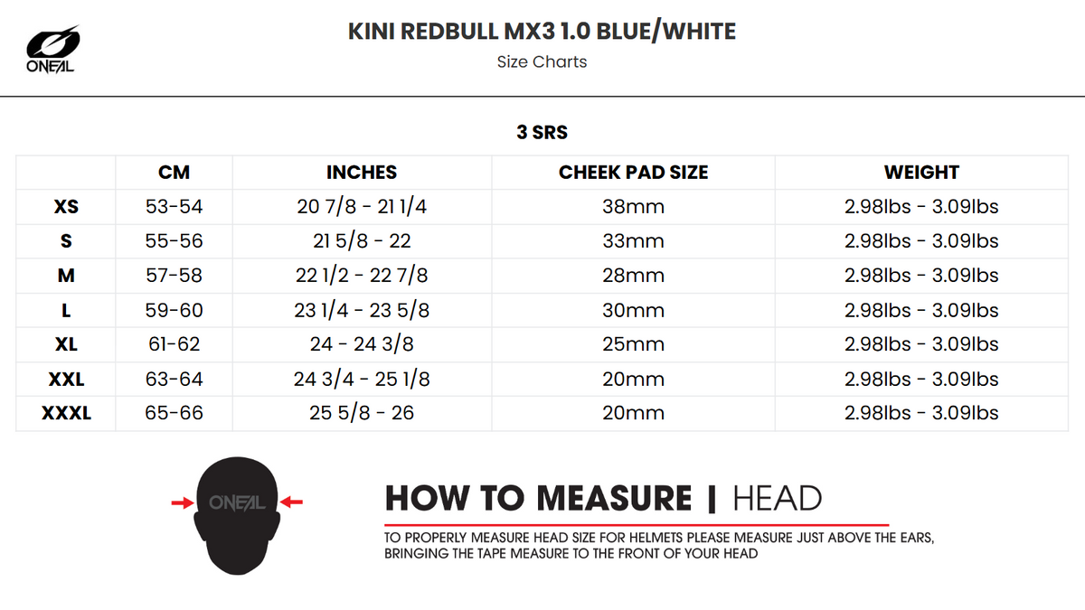 O'Neal 3 SRS Kini Redbull MX3 1.0 Motorcycle Helmet