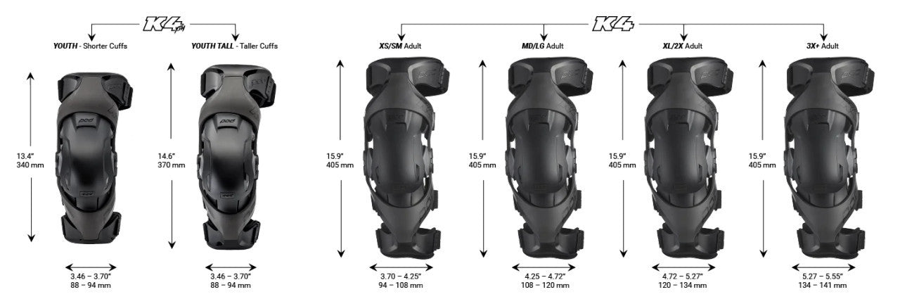 pod-k4-v2-0-white-black-knee-brace-measurement