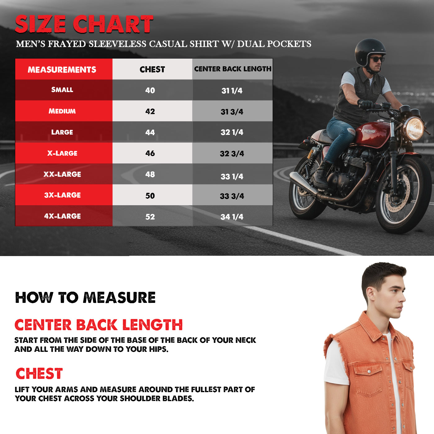 Vance - Men's Biker Motorcycle Light Blue Cut Off Sleeveless Shirt