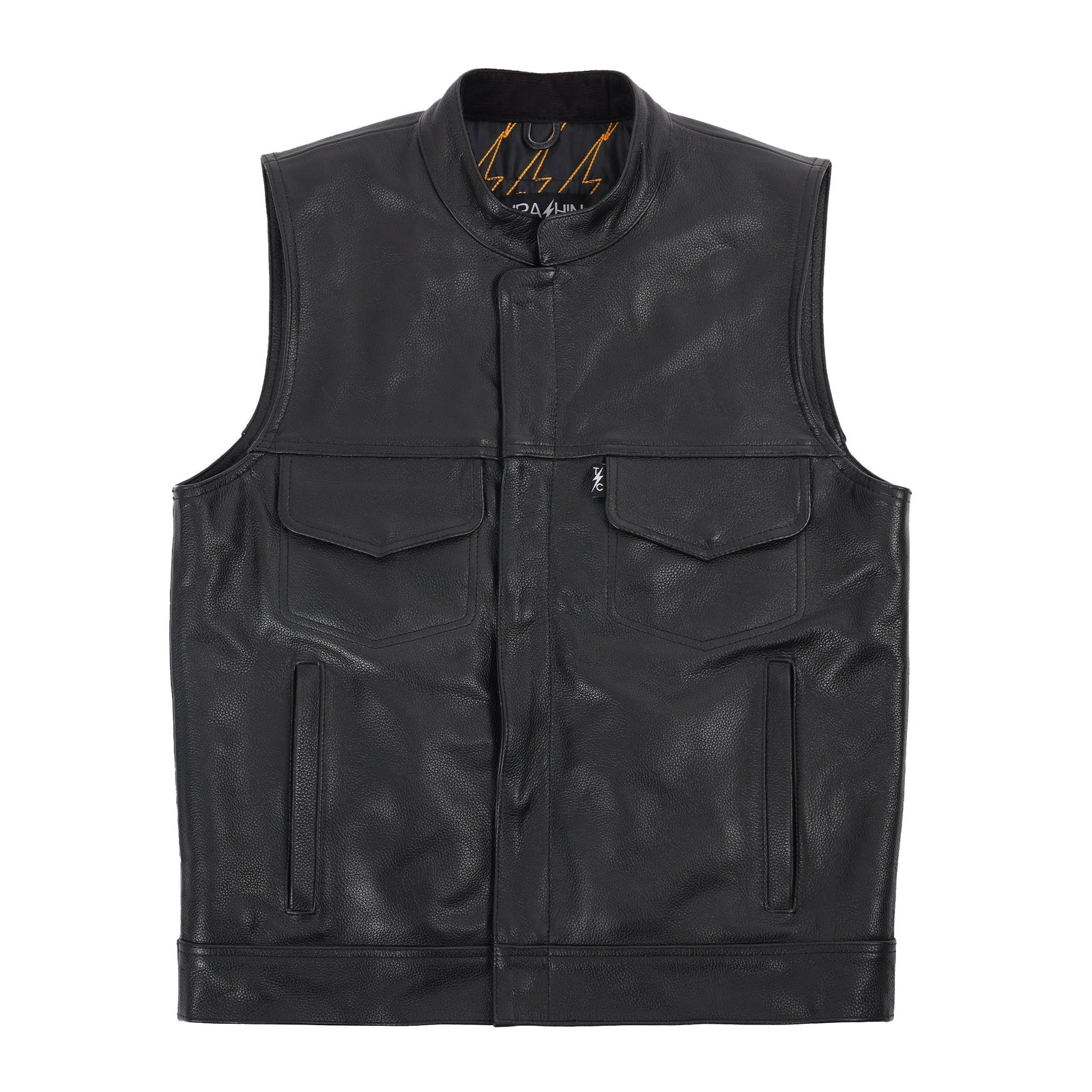 Thrashin Supply Men's Mulholland Leather Motorcycle Riding Vest - Main