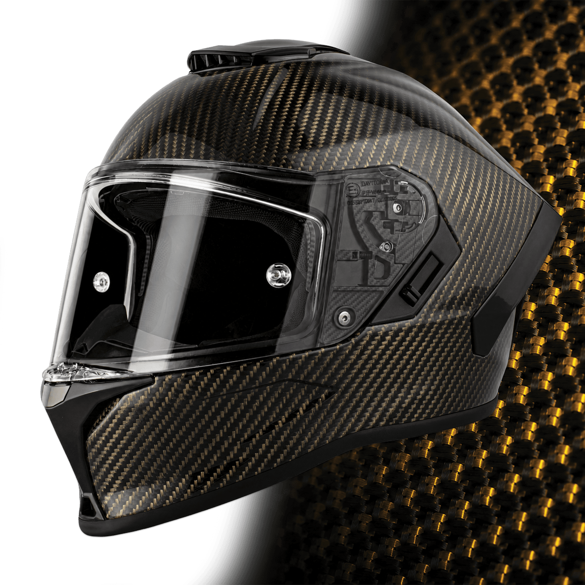 Daytona Viper Gold Carbon Fiber Full Face Motorcycle Helmet