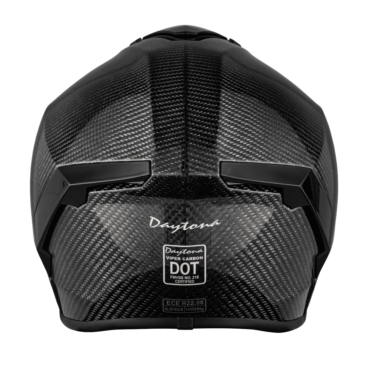 Daytona Viper Silver Carbon Fiber Full Face Motorcycle Helmet