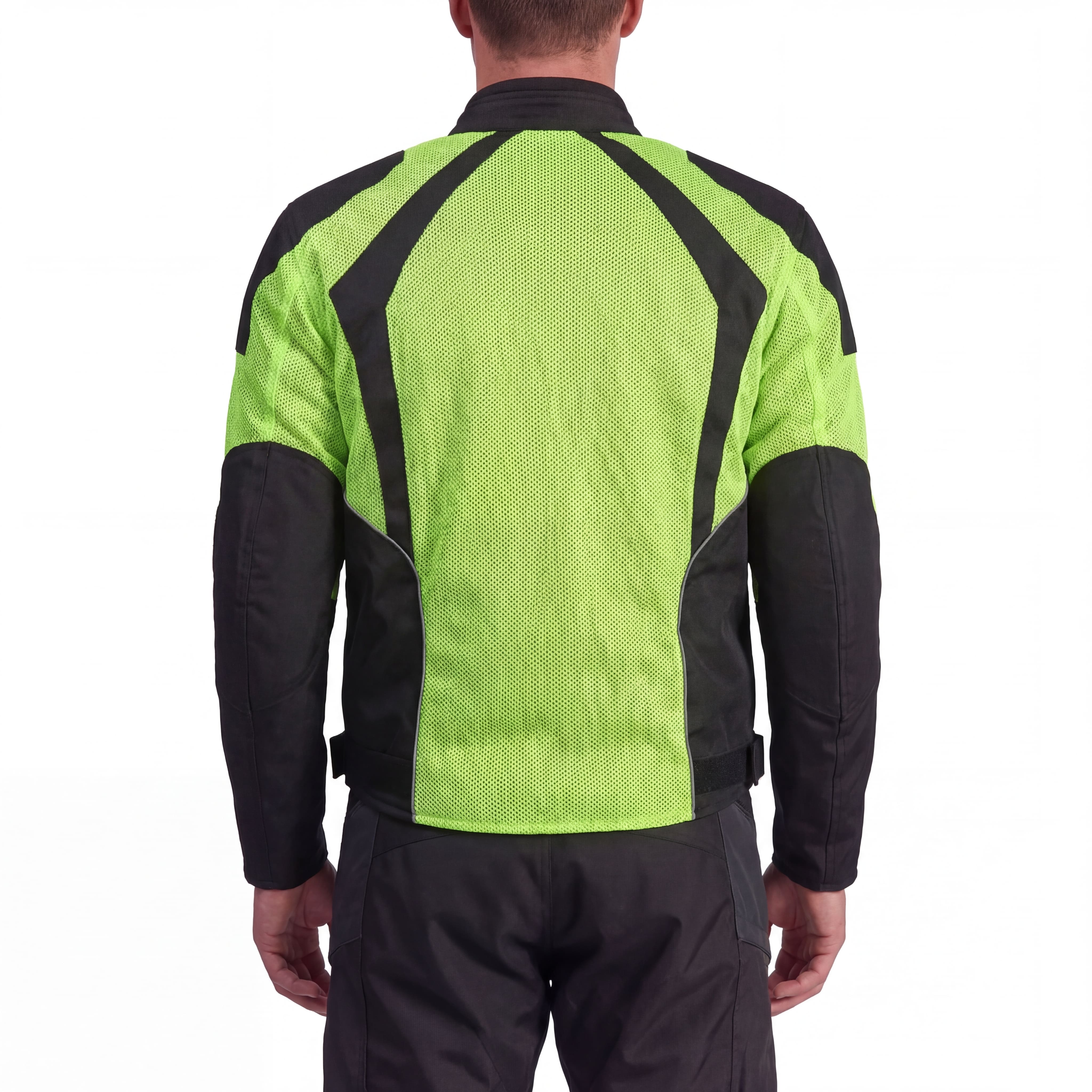 Mens Hi Vis All Weather Season CE Armor Mesh Motorcycle Jacket