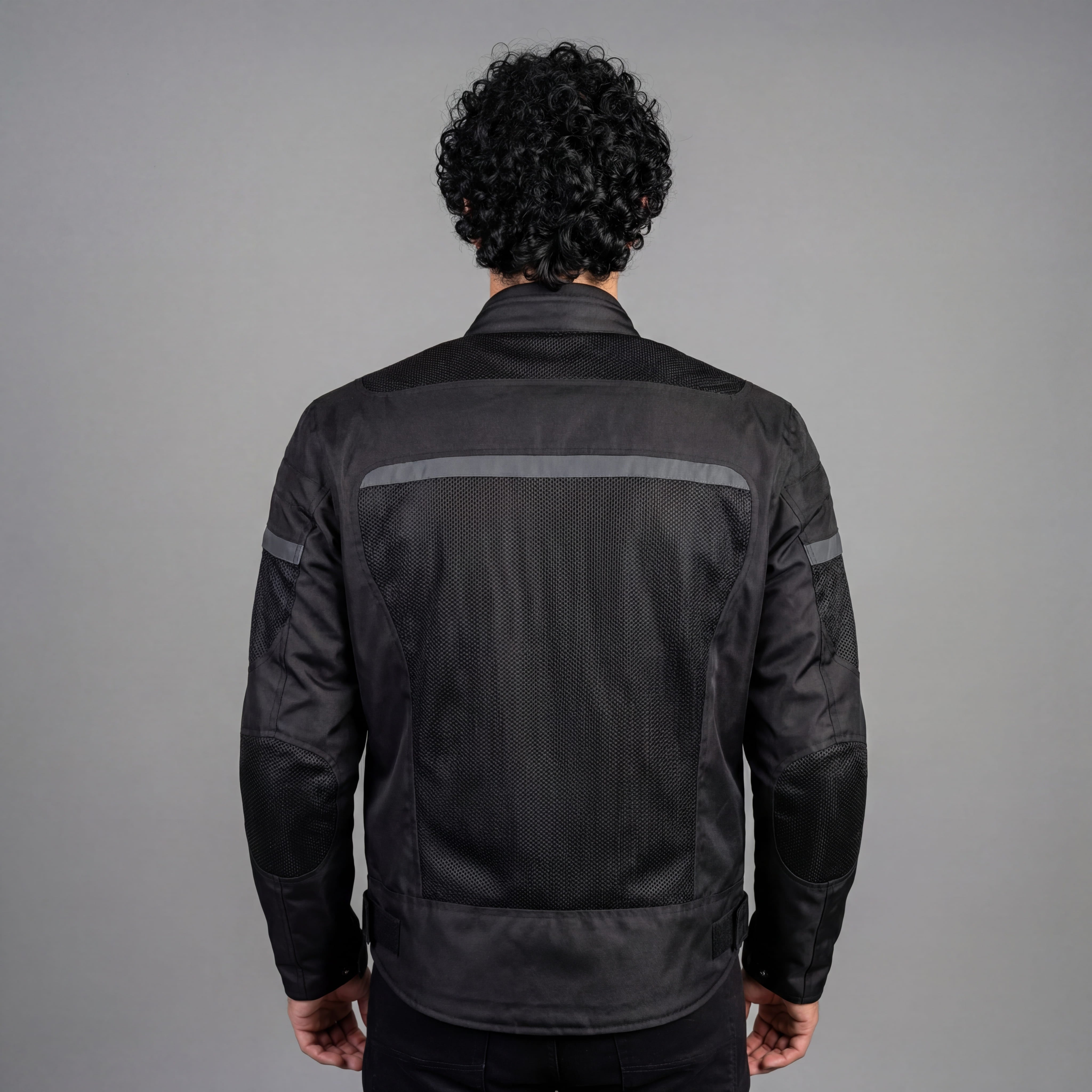 Vance Mens All Weather Season CE Armor Mesh Motorcycle Jacket - Back Pose