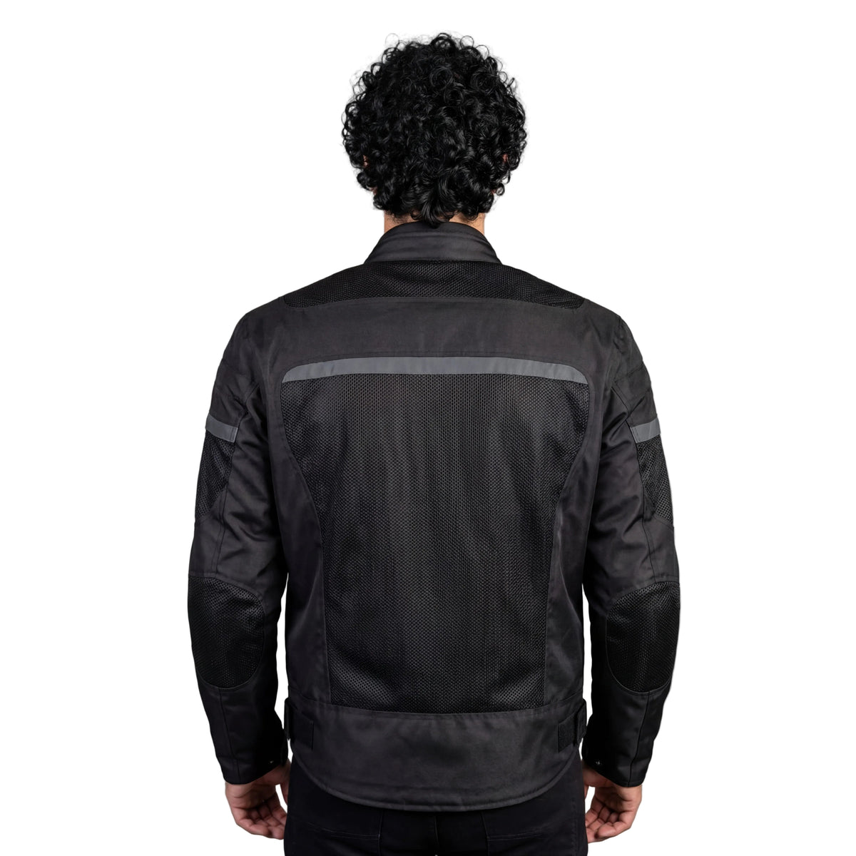 Vance Mens All Weather Season CE Armor Mesh Motorcycle Jacket - Back Pose