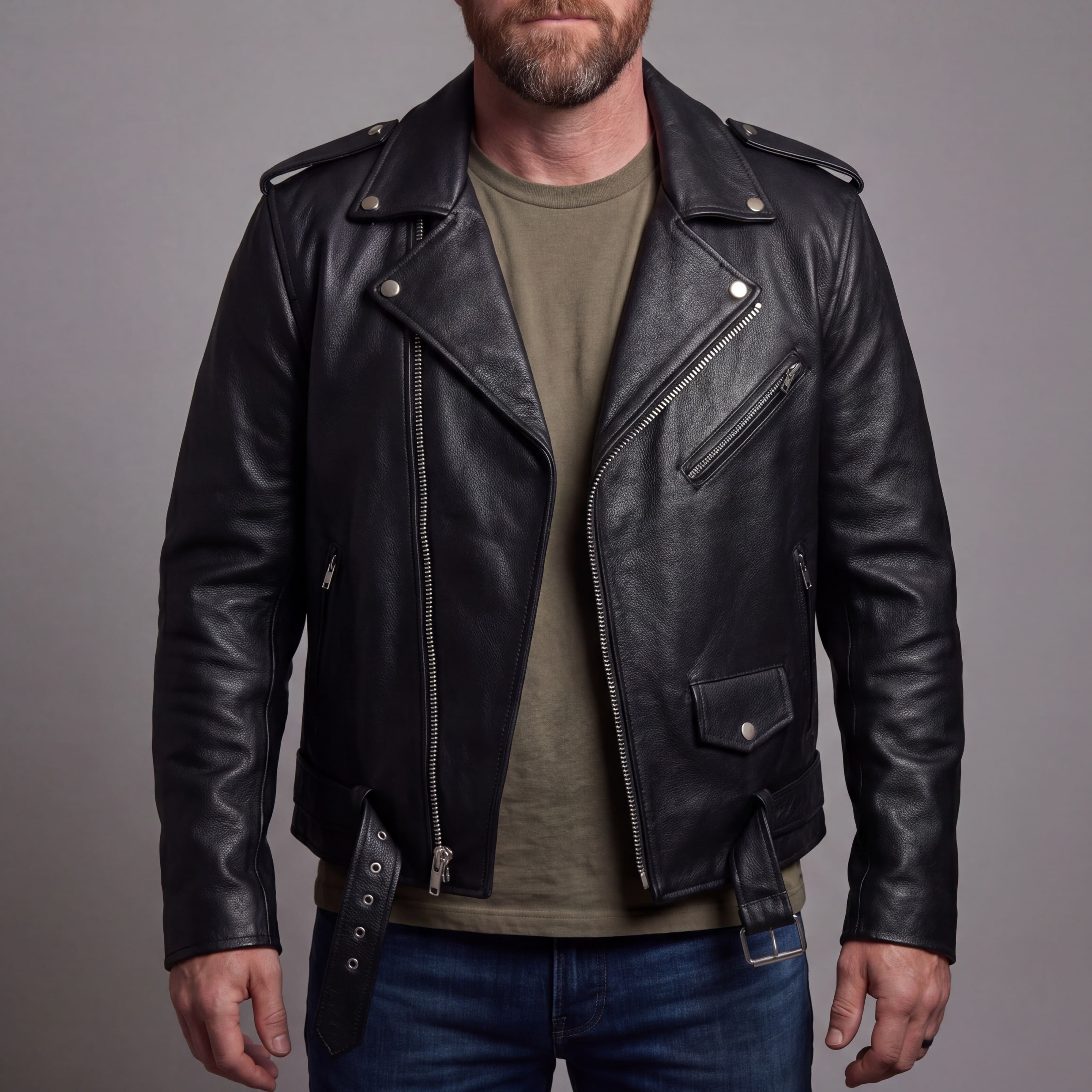 Men's Conceal Carry Insulated Liner Black Leather Jacket