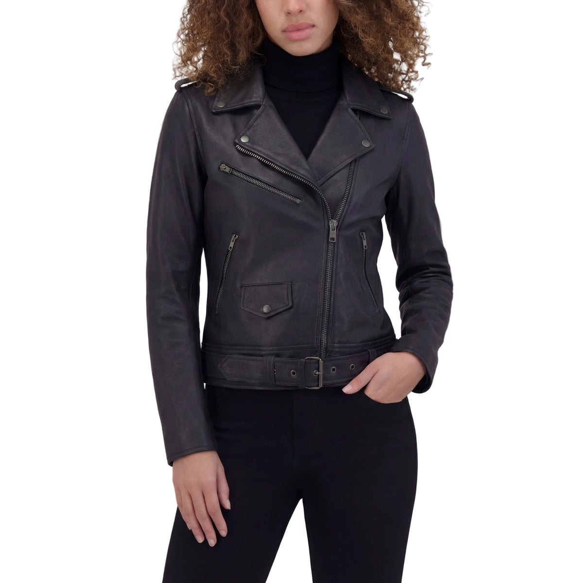Vance Leather Ladies Premium Goatskin Classic Motorcycle Leather Jacket