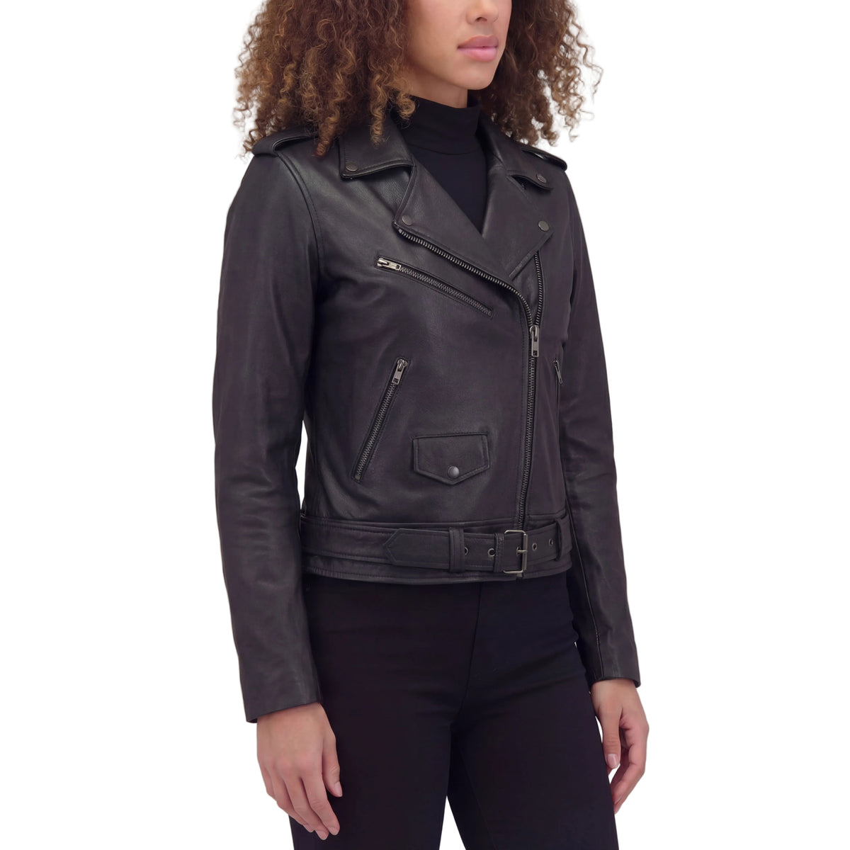 Vance Leather Ladies Premium Goatskin Classic Motorcycle Leather Jacket