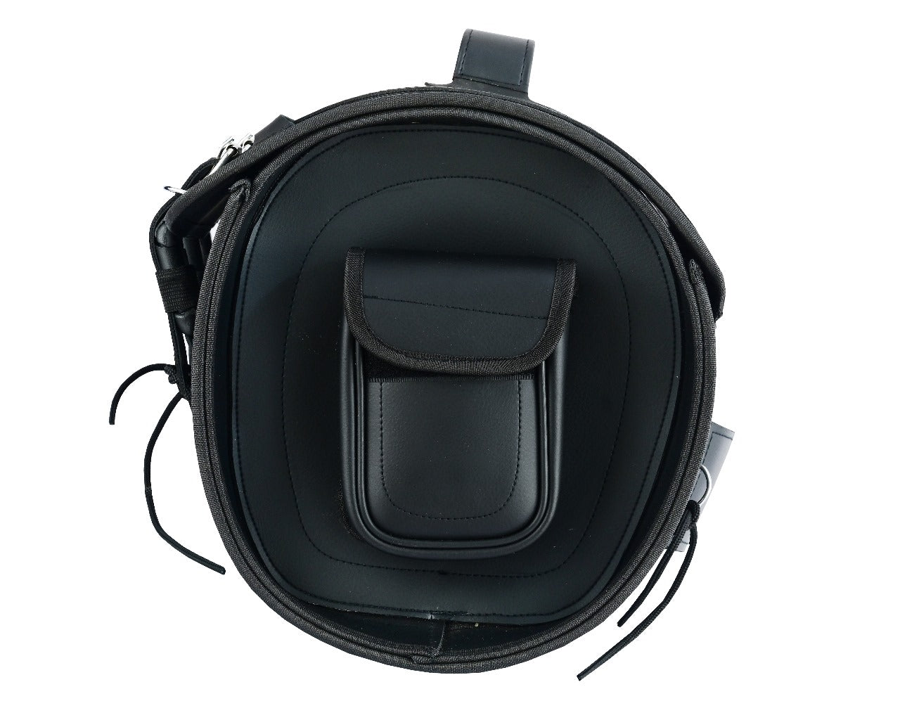 Vance Premium PVC Motorcycle Tail Bag | Durable Travel Storage Bag with Quick-Release Straps & Side Pockets - Side Pocket