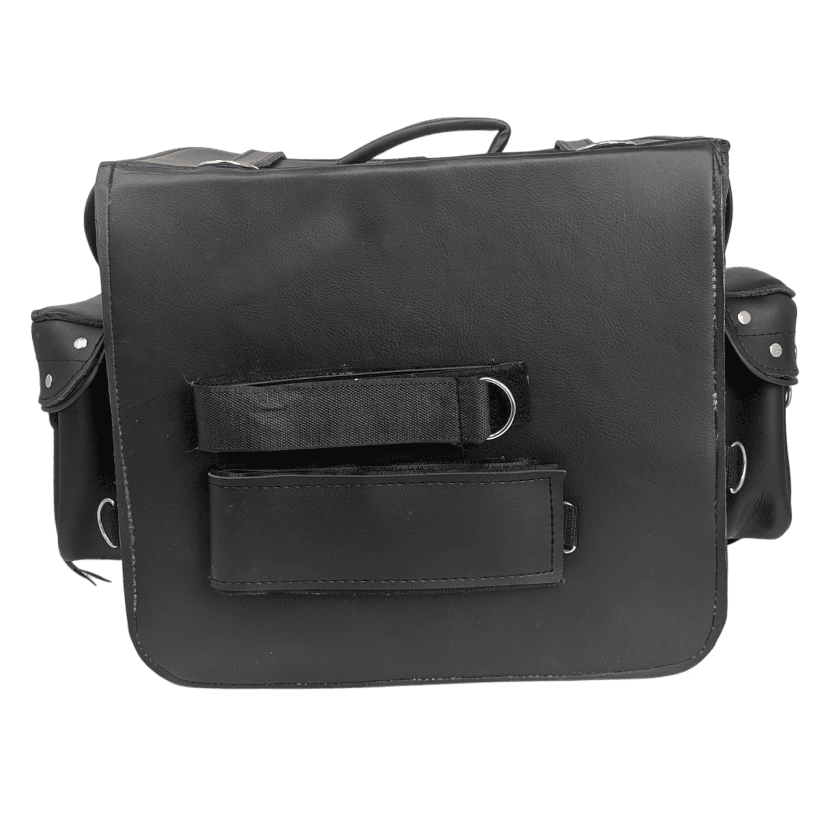 Vance VS337 Premium PVC Studded Motorcycle Sissy Bar Bag for Harley Motorcycles - Back