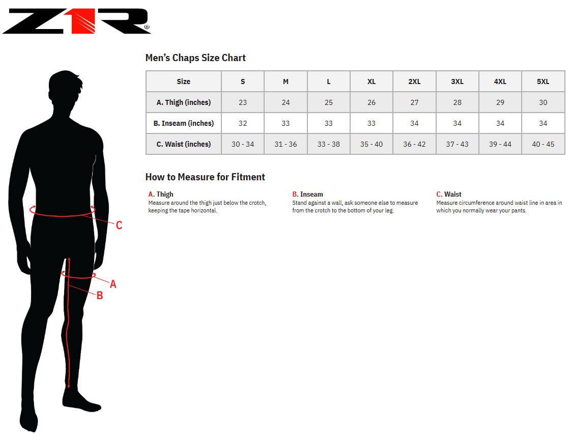 Z1R Men's Sabot Leather Chaps