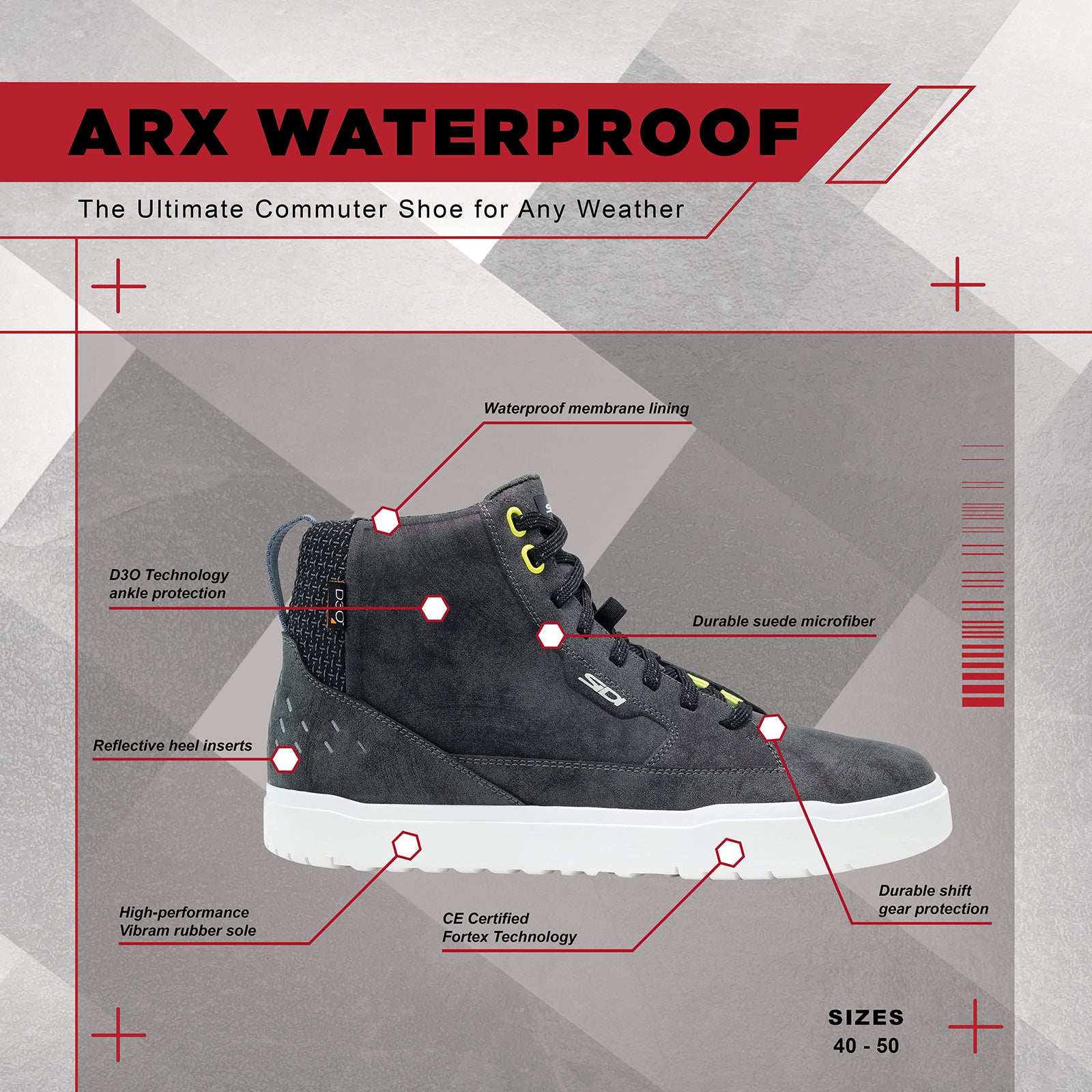 Sidi Men's ARX Waterproof Motorcycle Riding Shoes