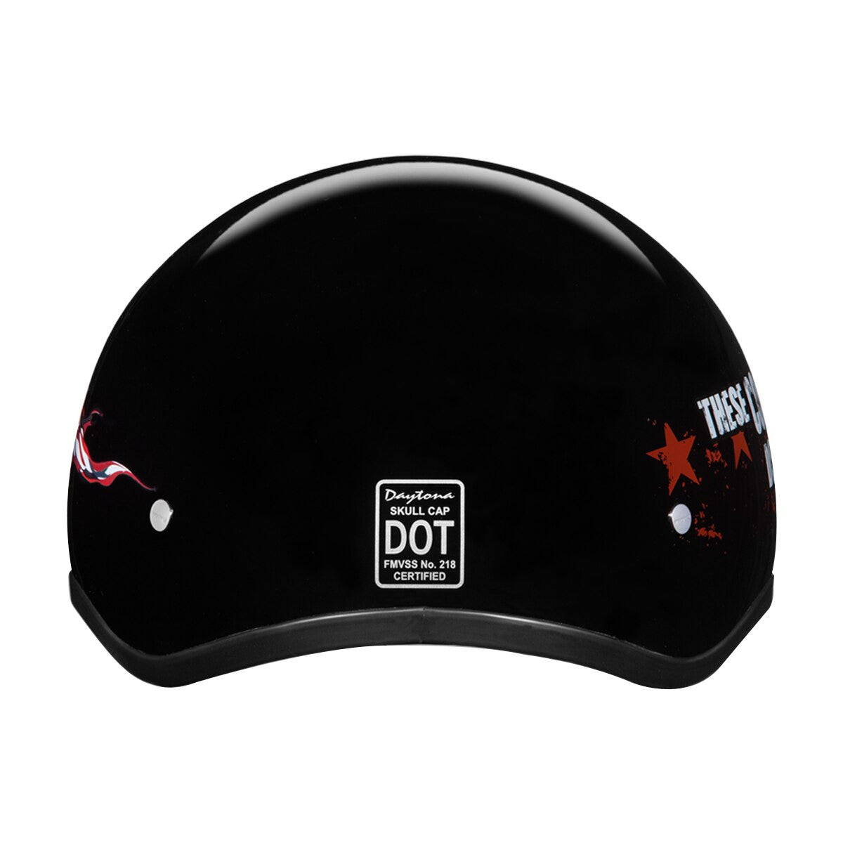 Daytona Skull Cap Patriot Half Helmet - Back View