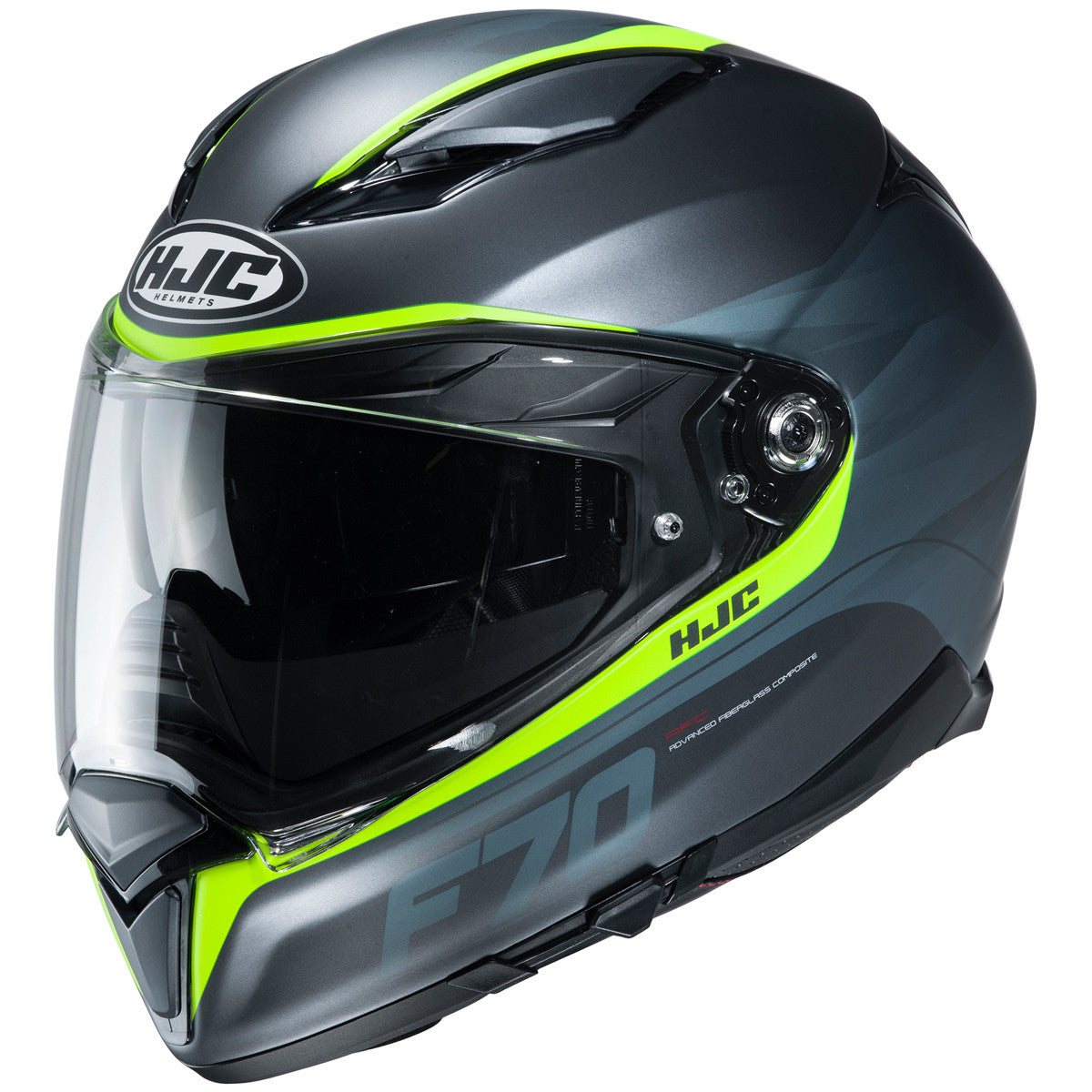HJC F70 Feron Helmet-Black/Hi-Viz