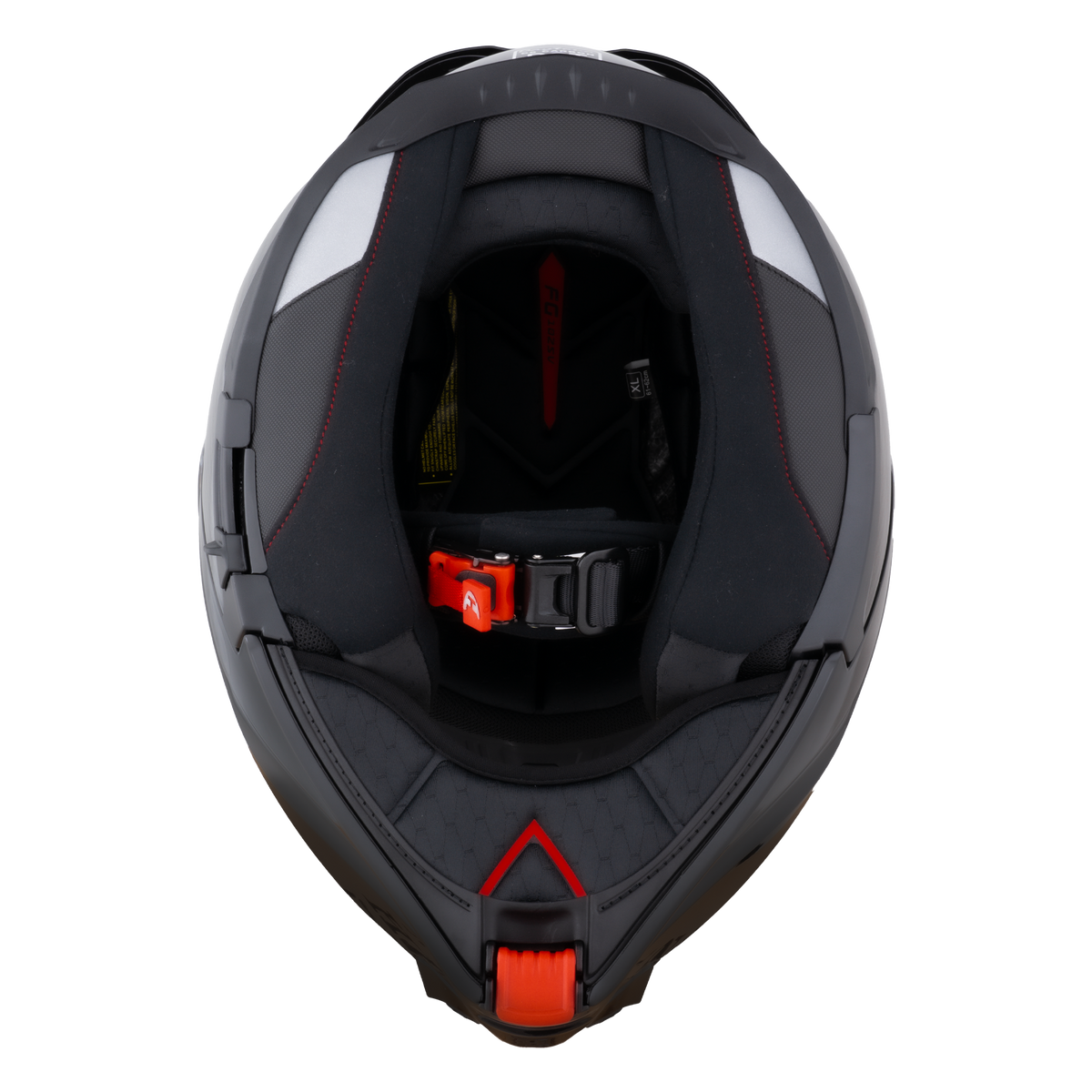 Daytona C6 Pro Forged Grey Carbon Fiber Modular Motorcycle Helmet - bottom inside view