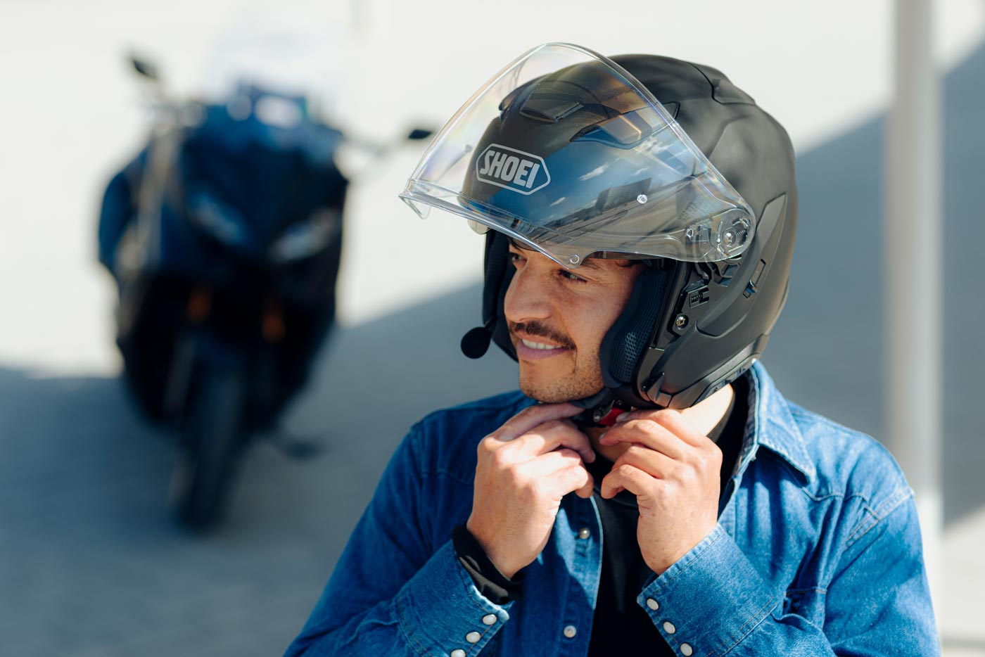 Shoei J-Cruise 3 Solid Open Face Motorcycle Helmet