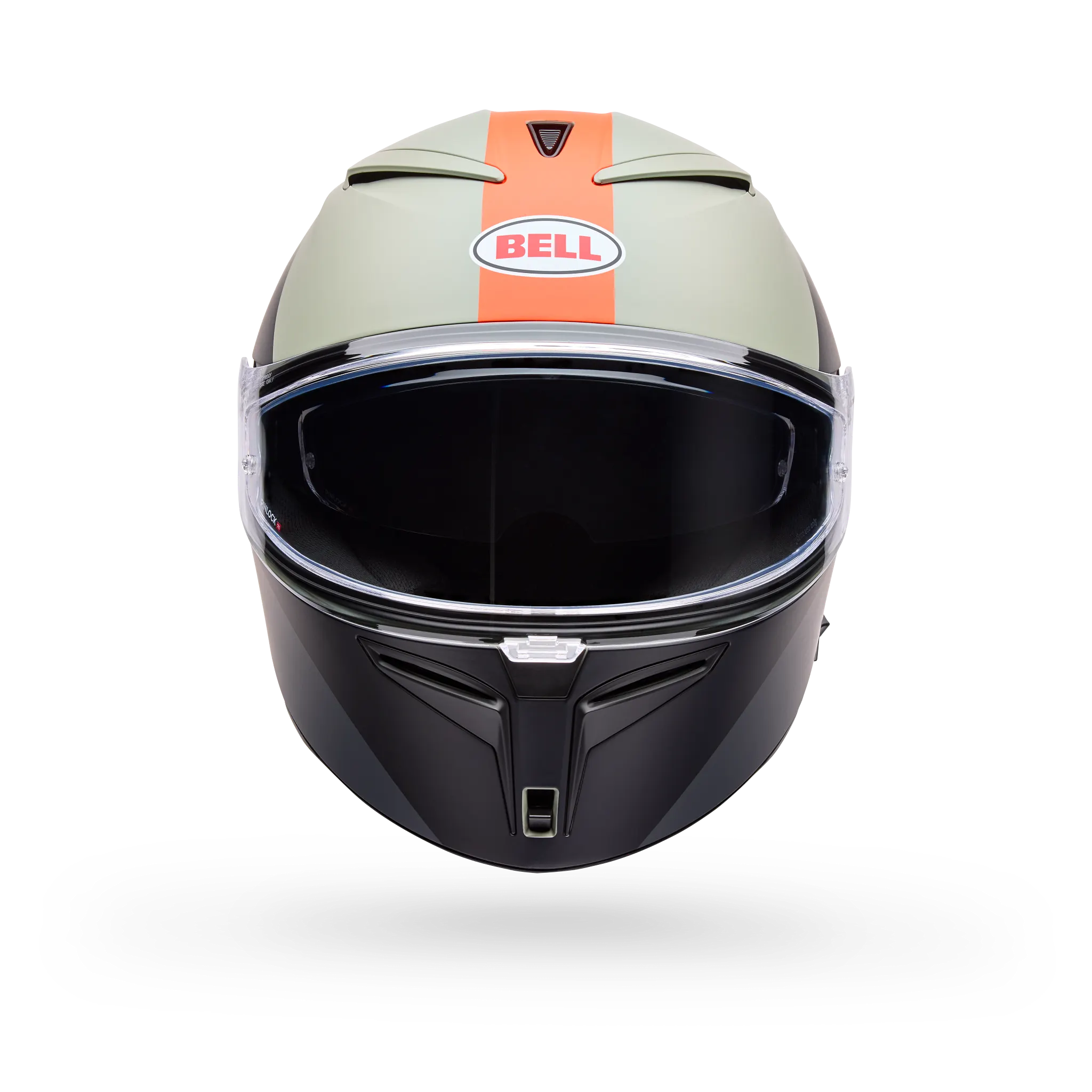 Bell Lithium Mips Bash Full Face Motorcycle Helmet - Grey/Orange - Front View
