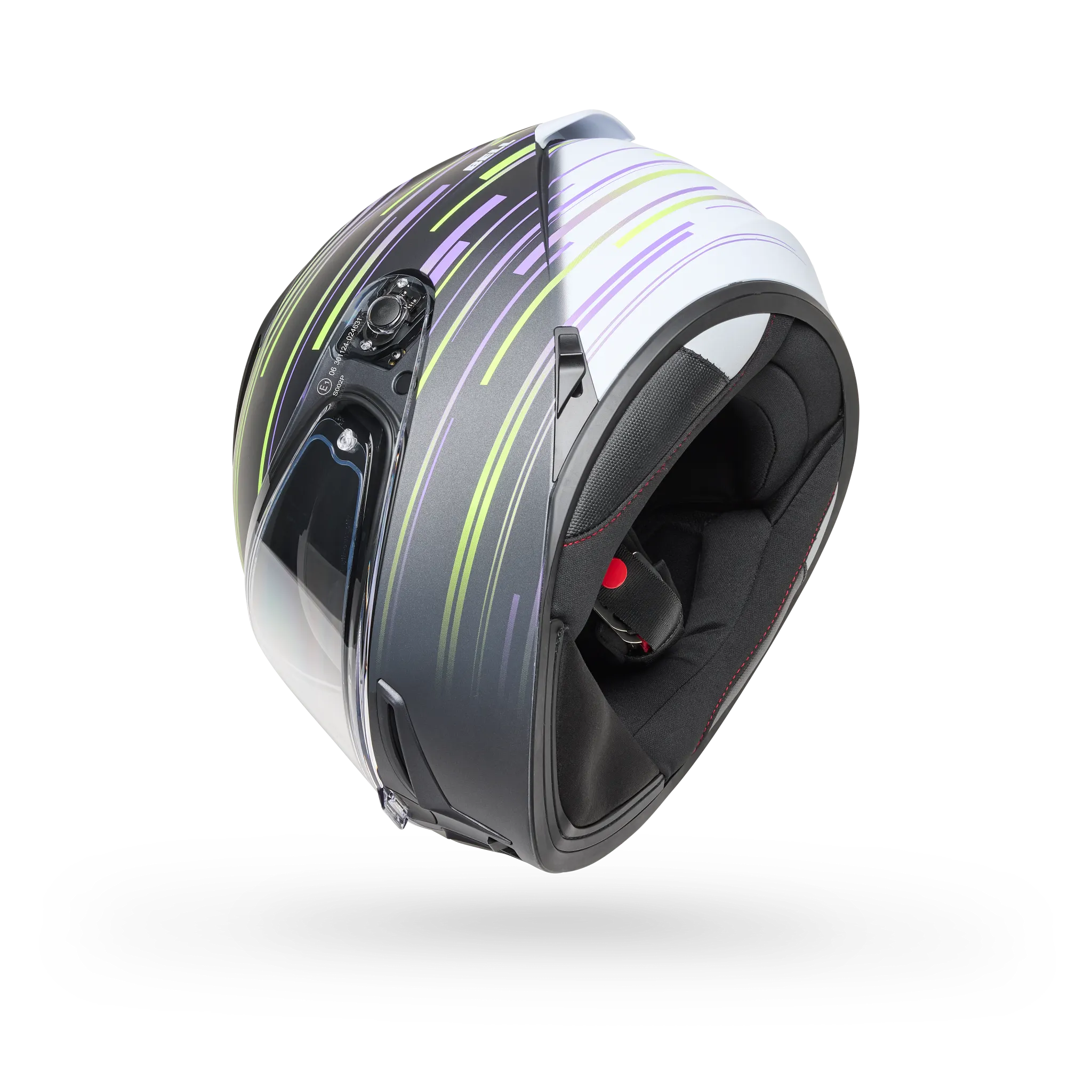 Bell Lithium Velo Full Face Motorcycle Helmet - Black/Yellow - Bottom Side View