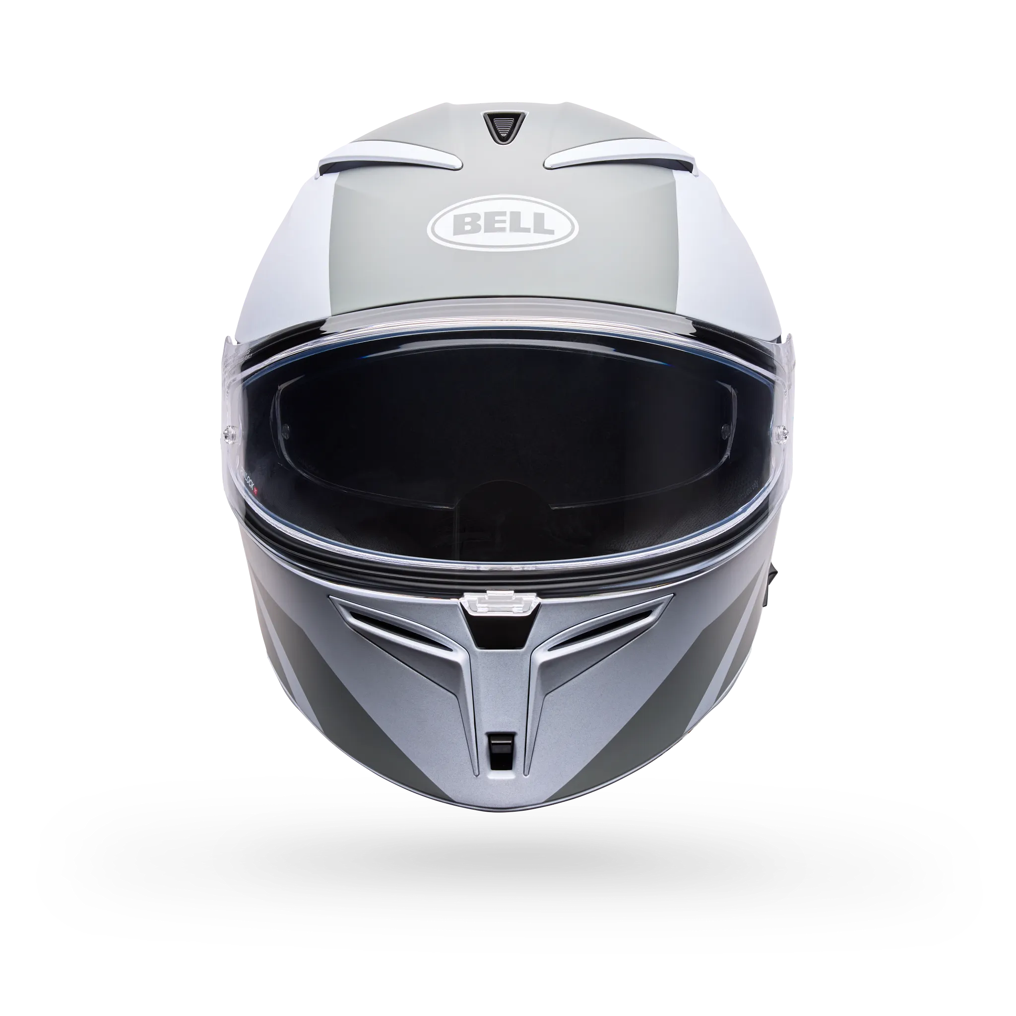 Bell Lithium Mips Tech Full Face Motorcycle Helmet - White/Grey - Front View