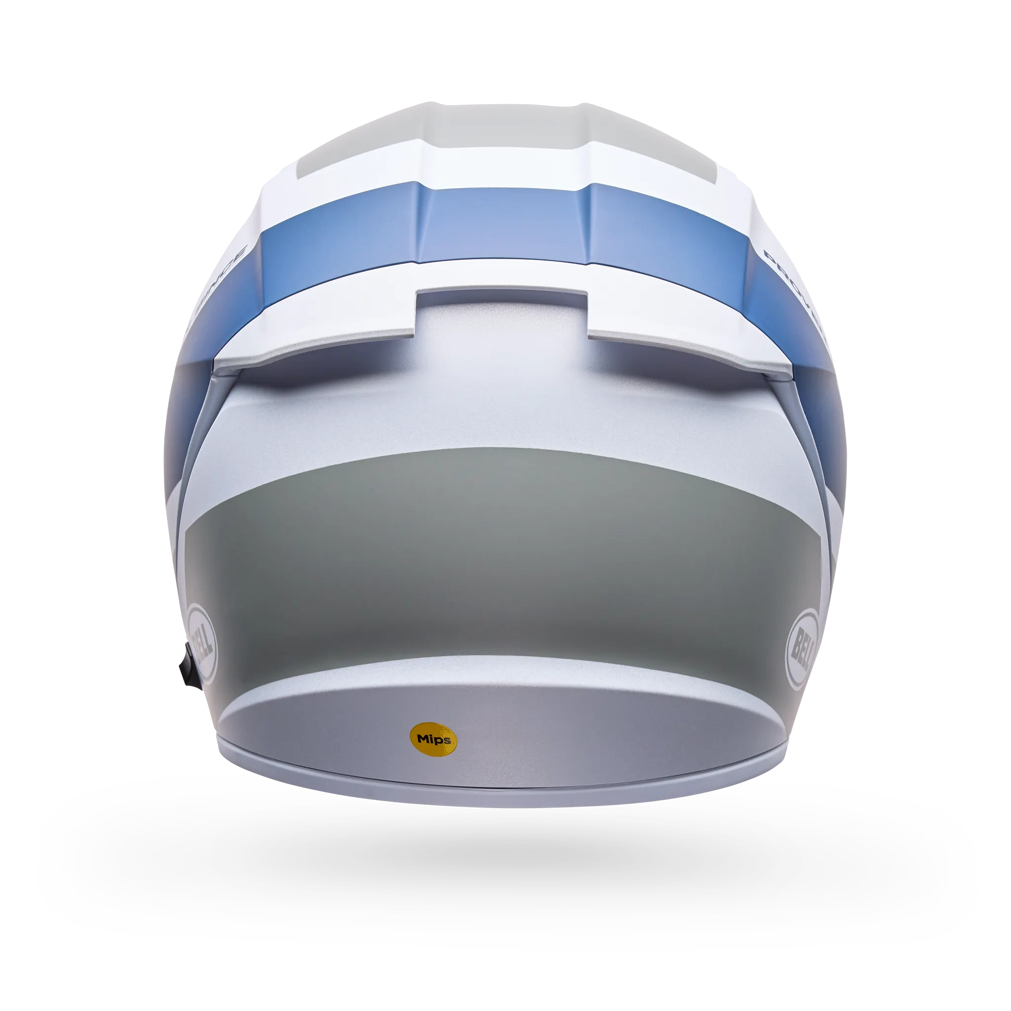 Bell Lithium Mips Tech Full Face Motorcycle Helmet - White/Grey - Back View