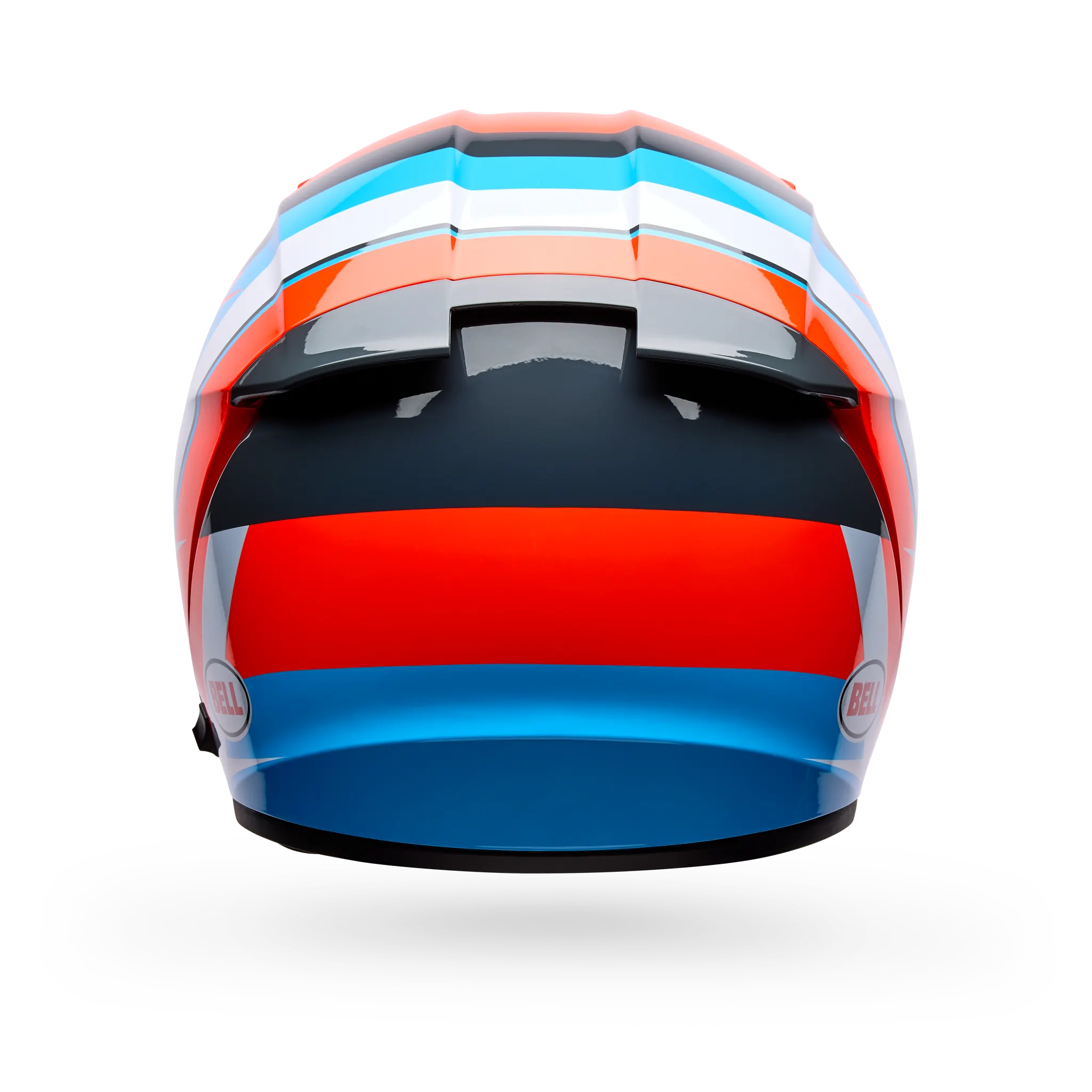 Bell Lithium Nova Full Face Motorcycle Helmet - Orange/Blue - Back View