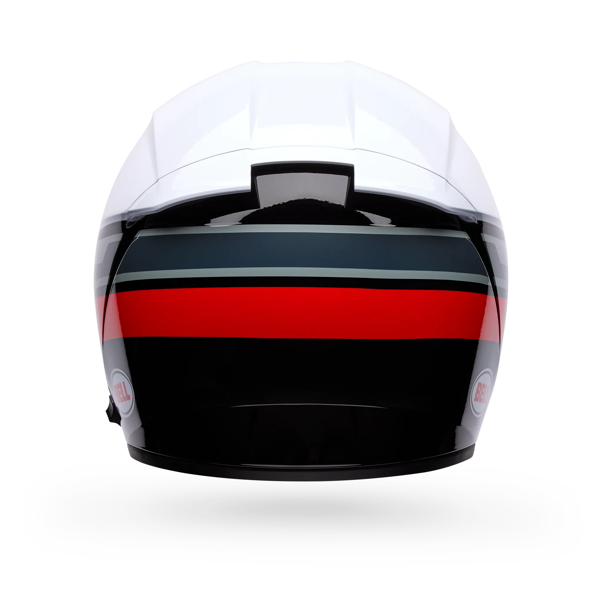 Bell Lithium Motion Full Face Motorcycle Helmet - White/Red - Back View