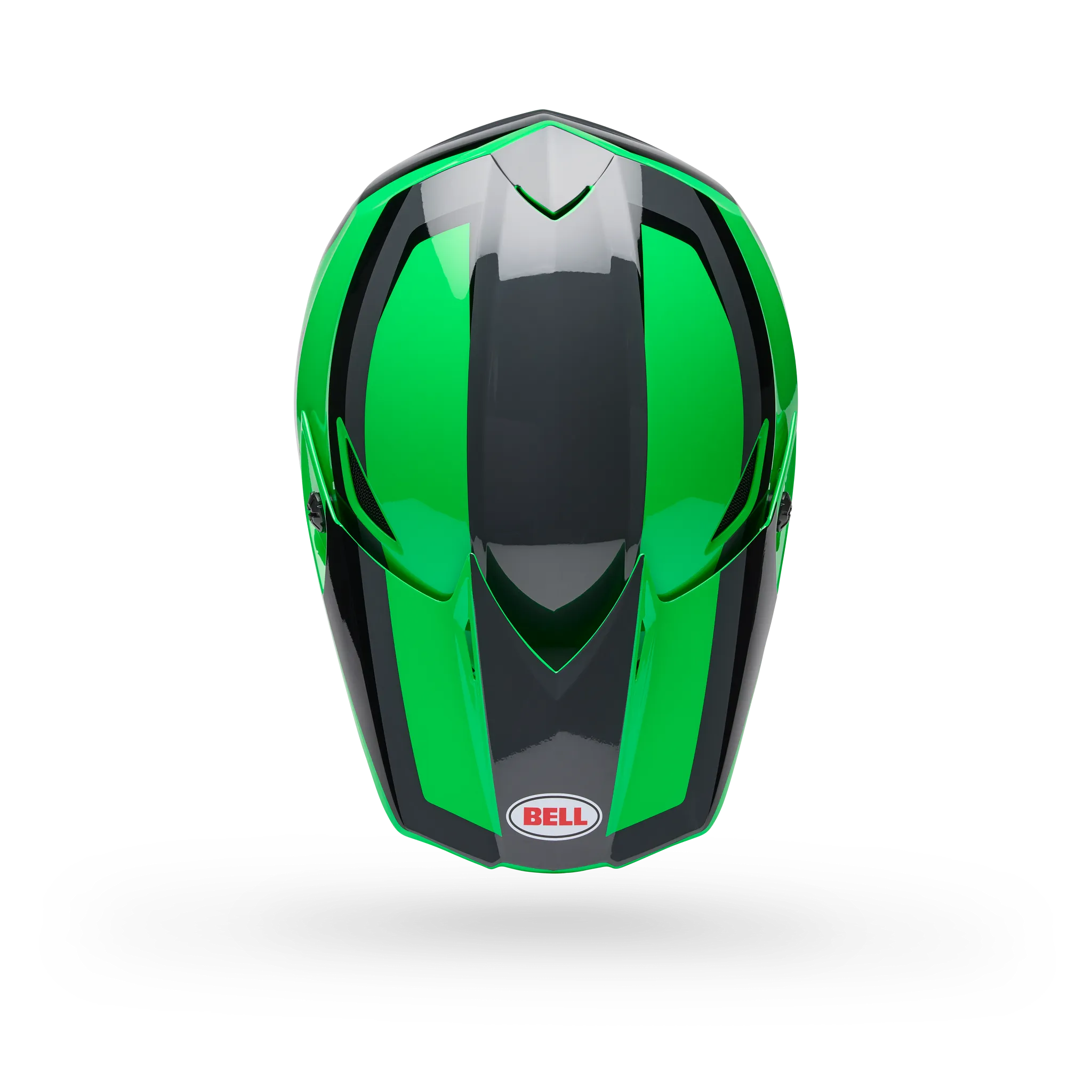 Bell MX-10 Mips Dyno Motorcycle Helmet - Green/Grey - Top View