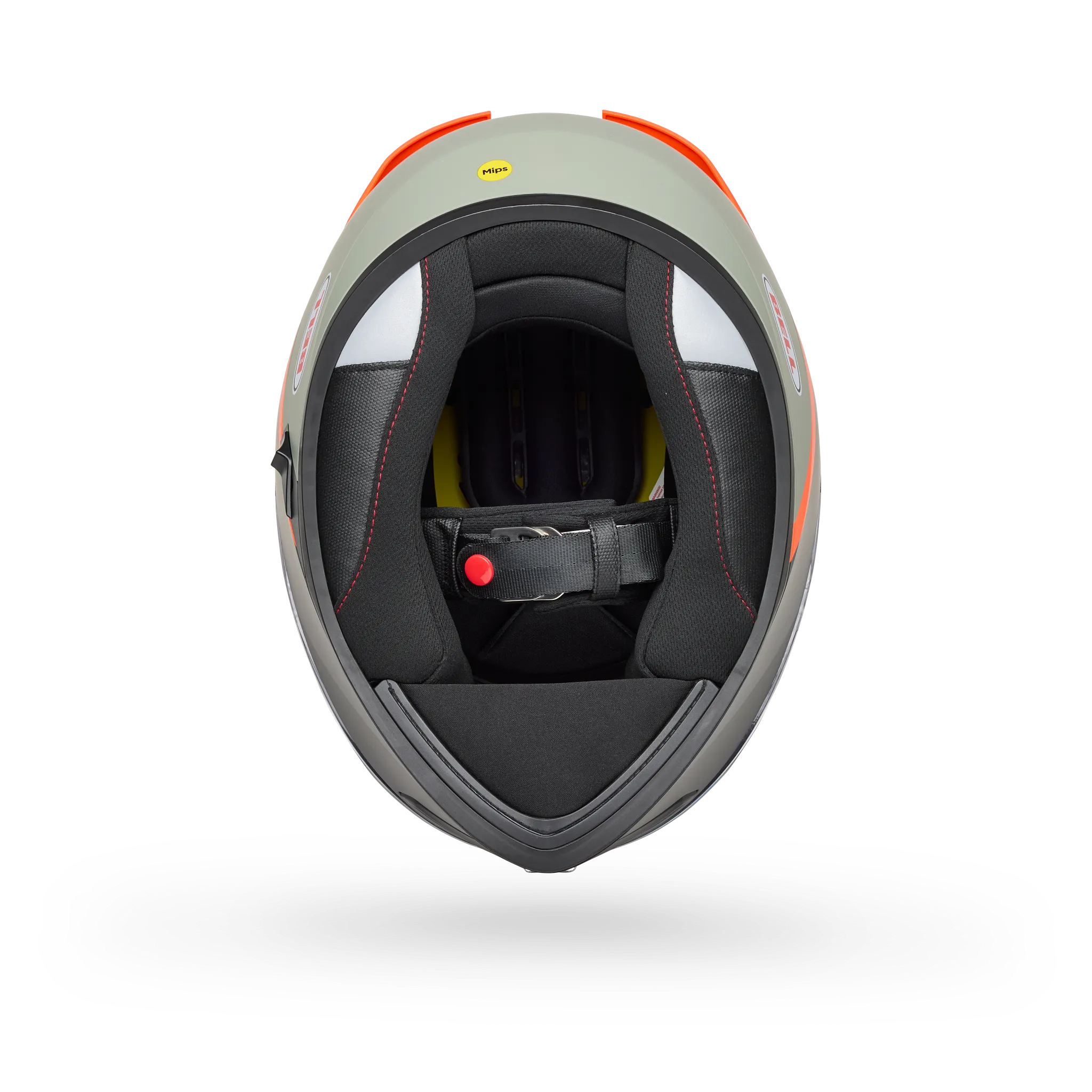 Bell Lithium Mips Bash Full Face Motorcycle Helmet - Grey/Orange - Bottom View