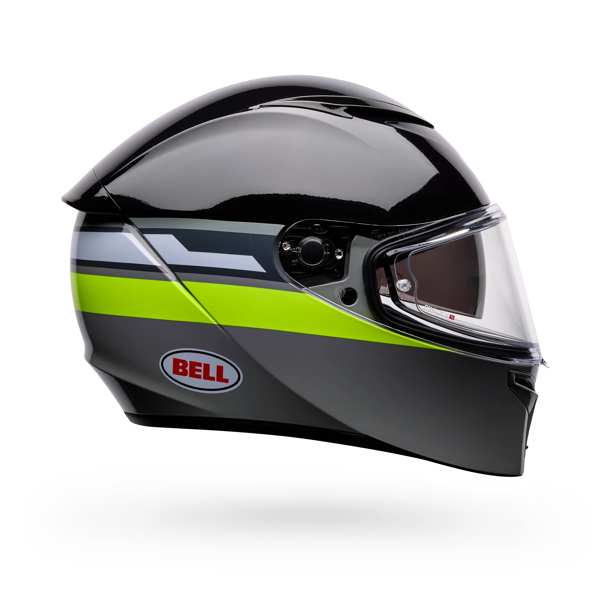 Bell Lithium Motion Full Face Motorcycle Helmet - Gray/Green - Side View