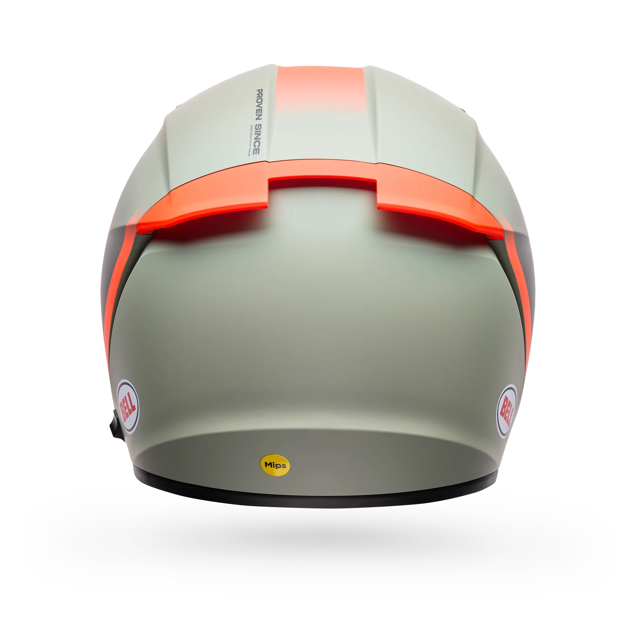 Bell Lithium Mips Bash Full Face Motorcycle Helmet - Grey/Orange - Back View