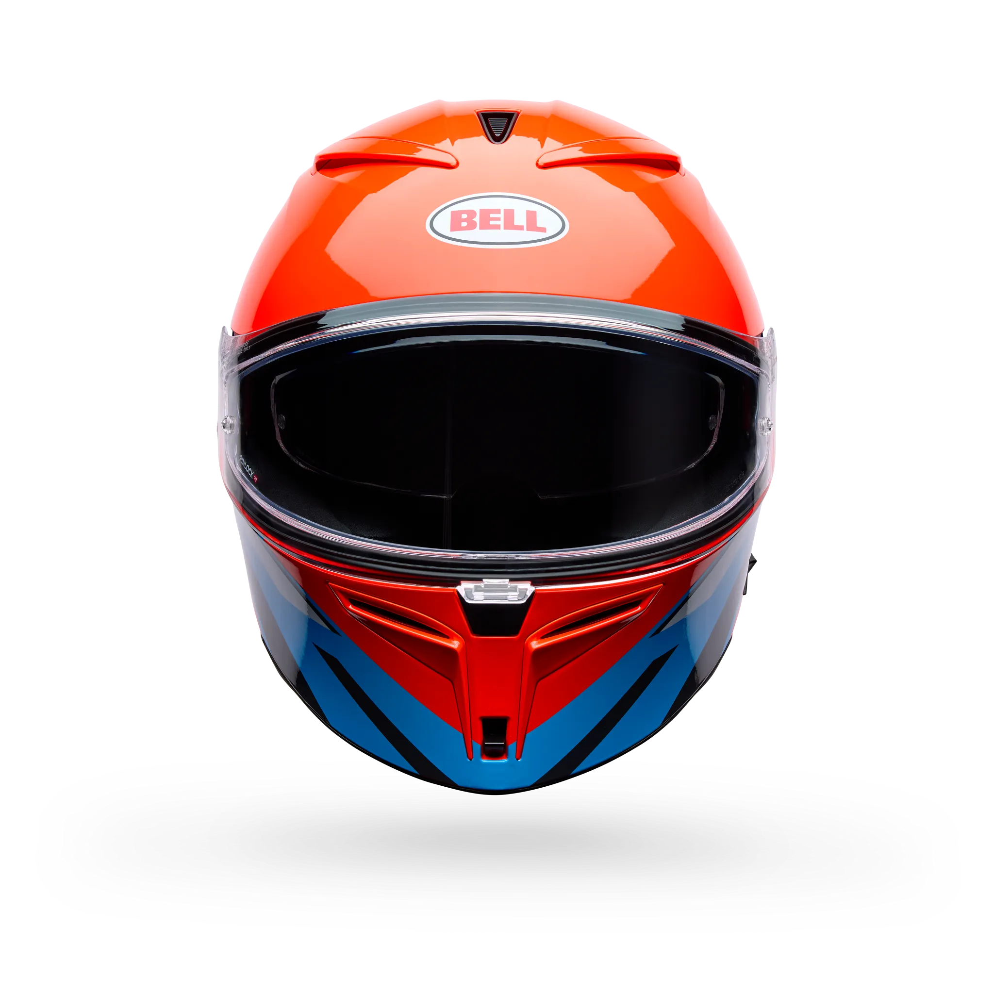 Bell Lithium Nova Full Face Motorcycle Helmet - Orange/Blue - Front View