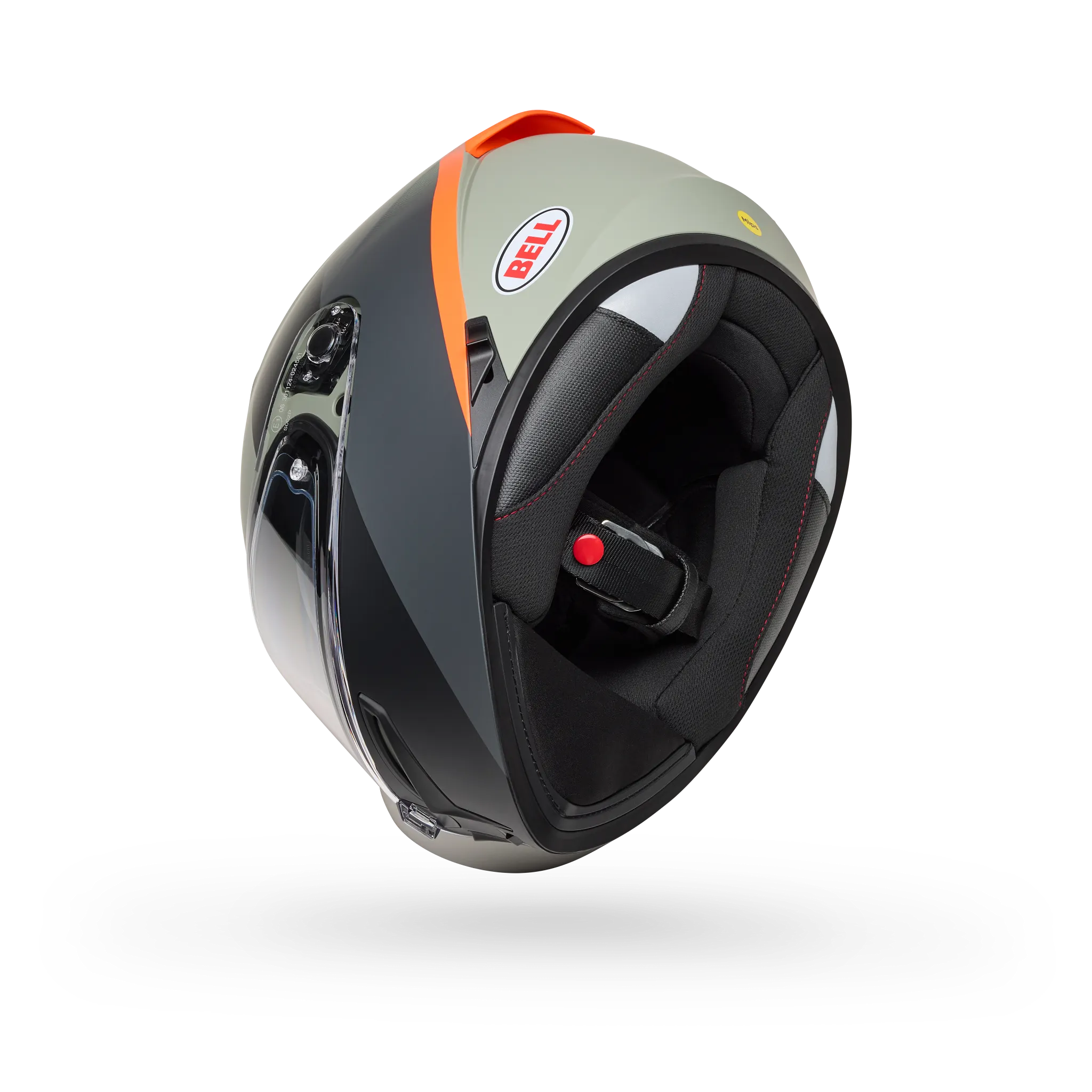 Bell Lithium Mips Bash Full Face Motorcycle Helmet - Grey/Orange - Bottom Side View