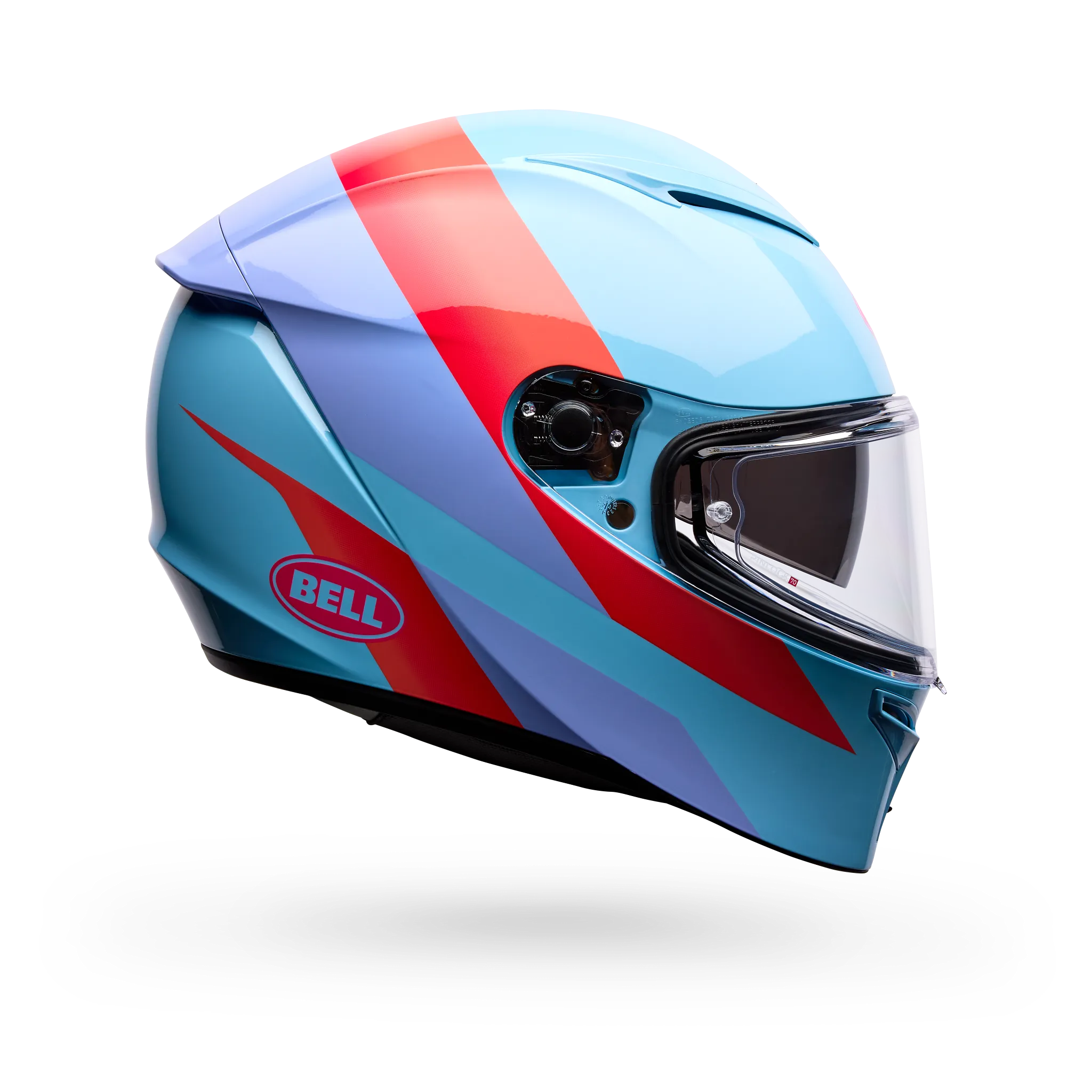 Bell Lithium Passion Full Face Motorcycle Helmet - Blue/Pink - Side View