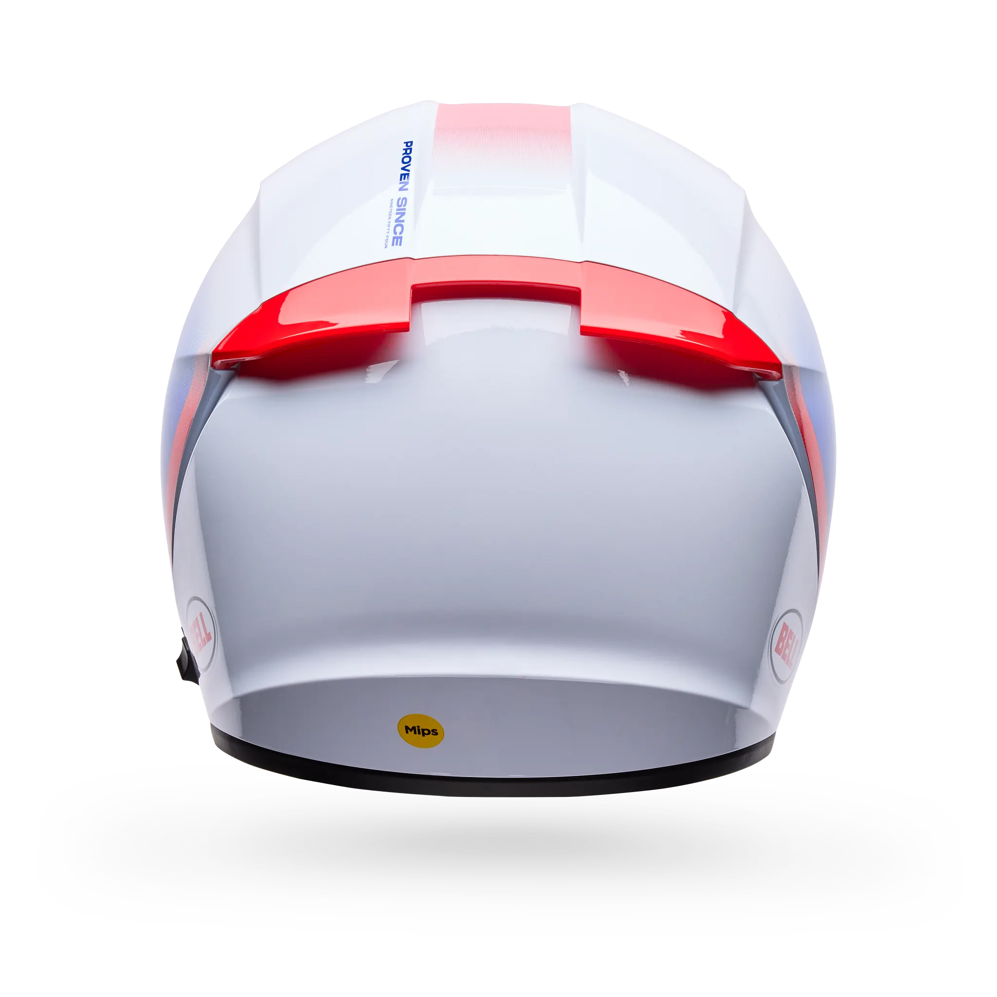 Bell Lithium Mips Bash Full Face Motorcycle Helmet - White/Blue - Back View