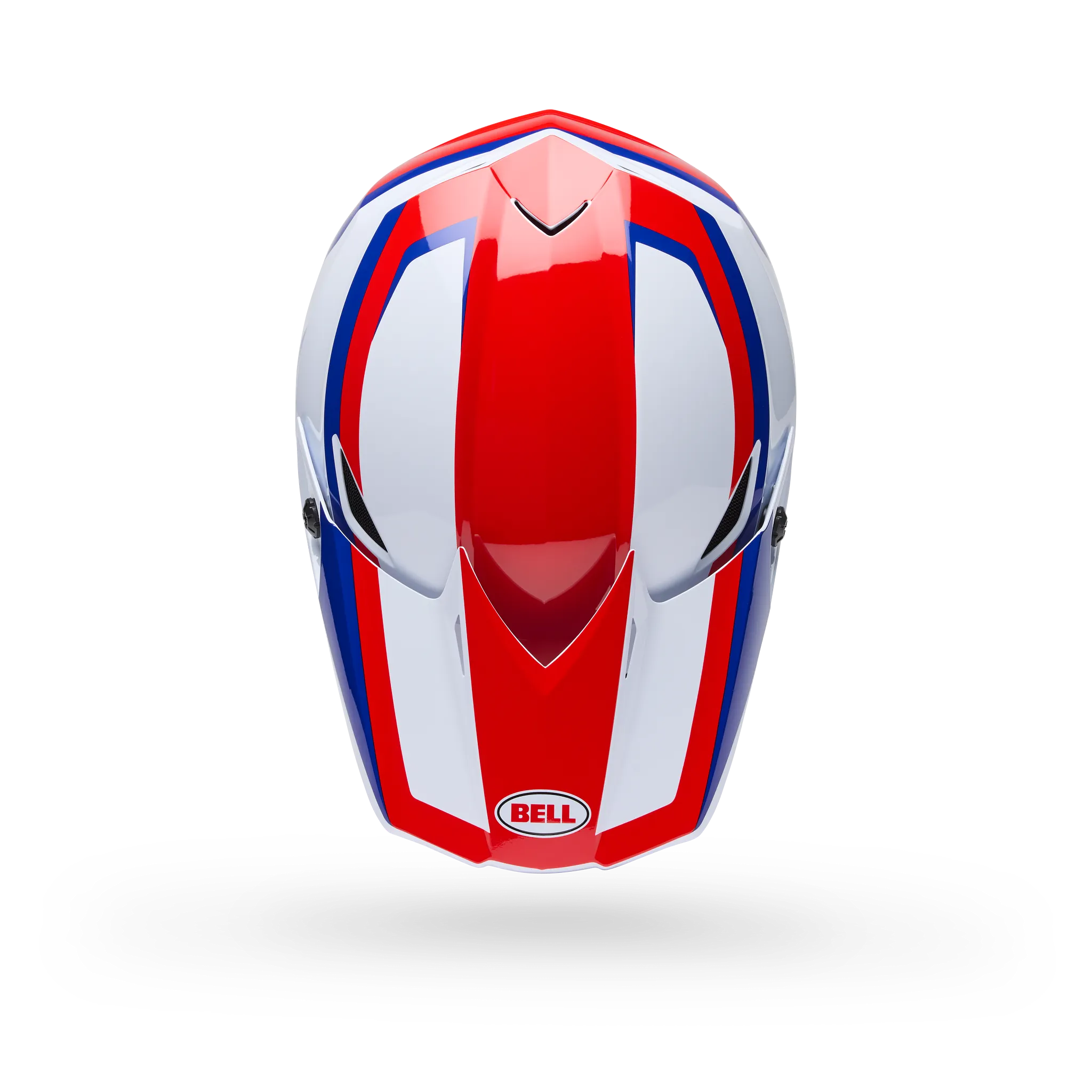 Bell MX-10 Mips Dyno Motorcycle Helmet - Red/White - Top View