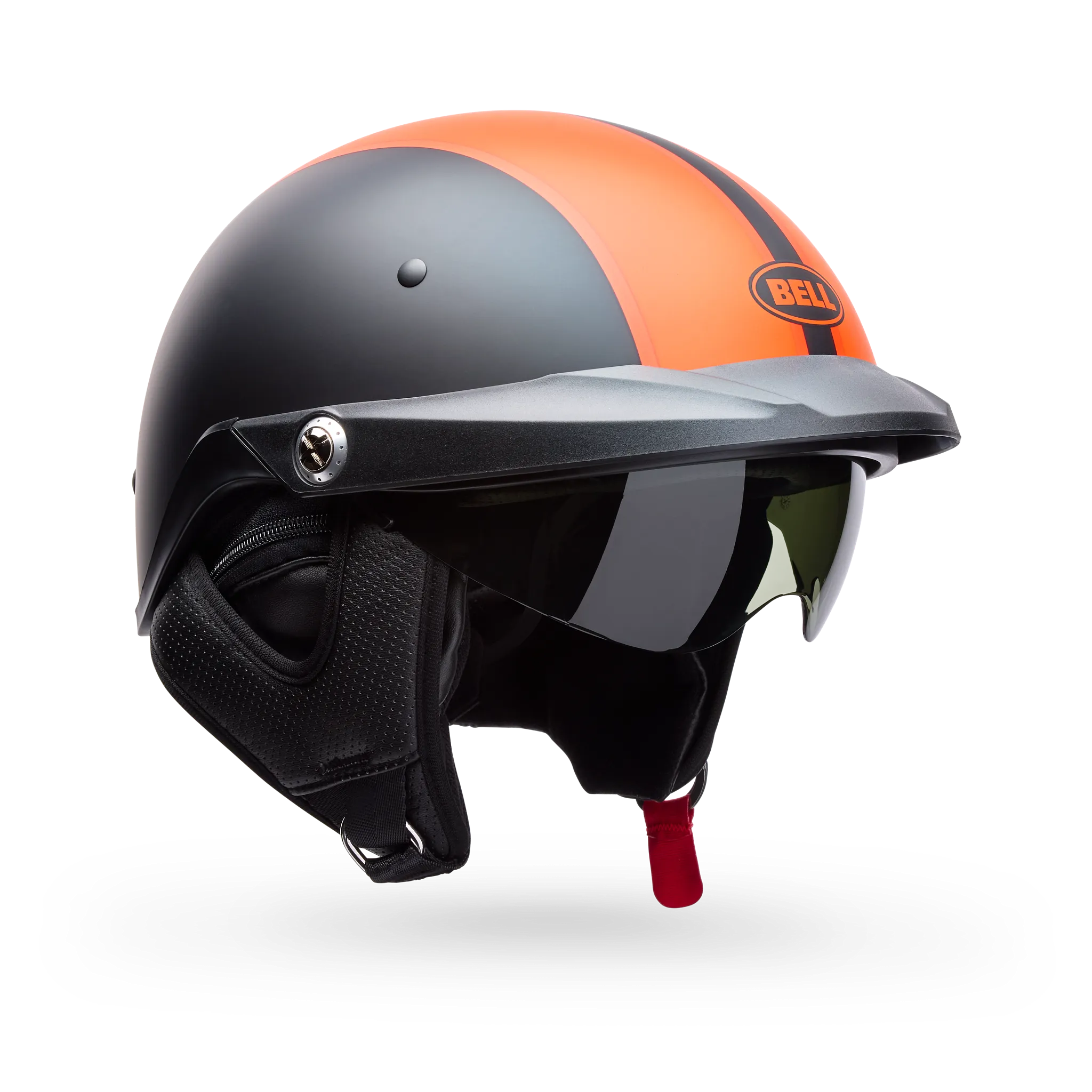 Bell Pit Boss Pinned Half Face Motorcycle Helmet - Black/Orange / XS/S Bell Pit Boss Pinned Half Face Motorcycle Helmet - Black/Orange / XS/S