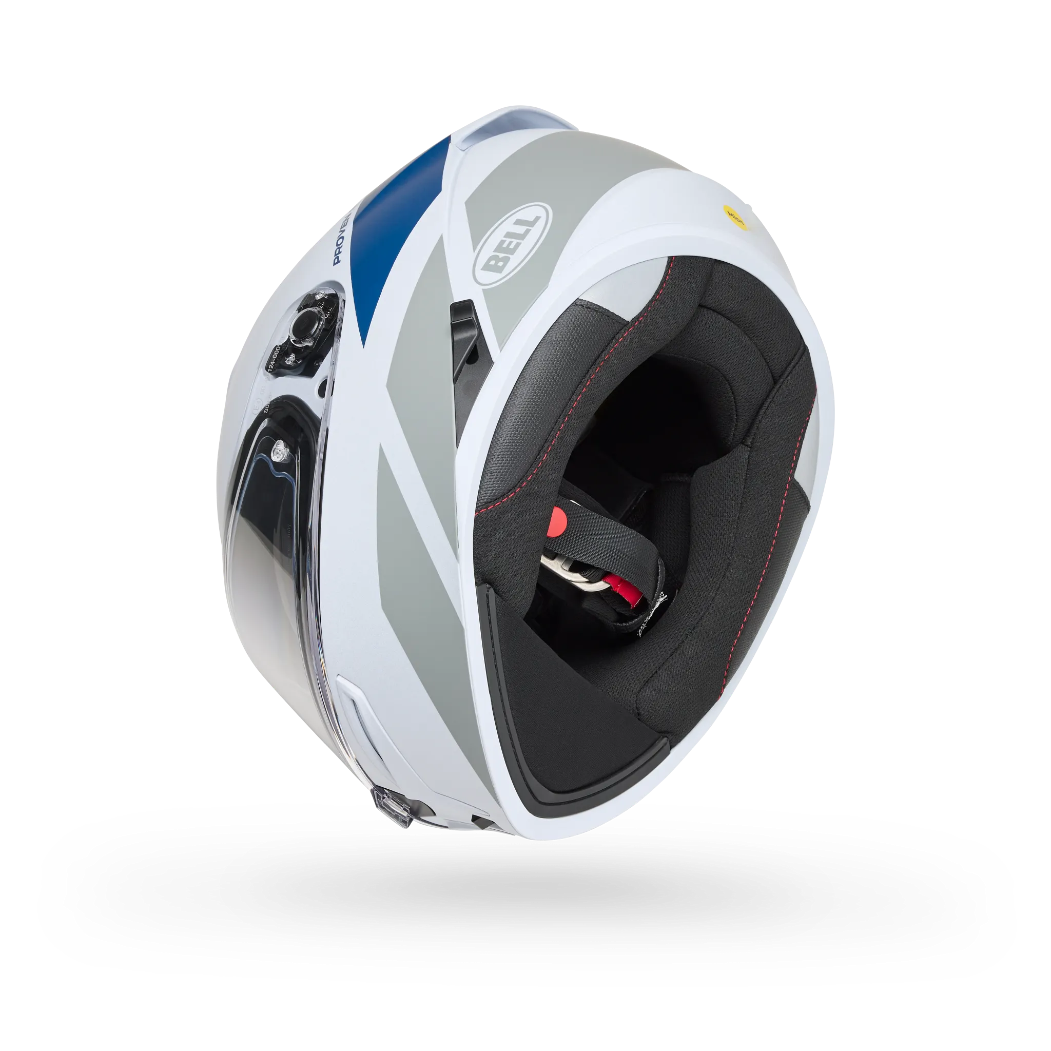 Bell Lithium Mips Tech Full Face Motorcycle Helmet - White/Grey - Bottom Side View