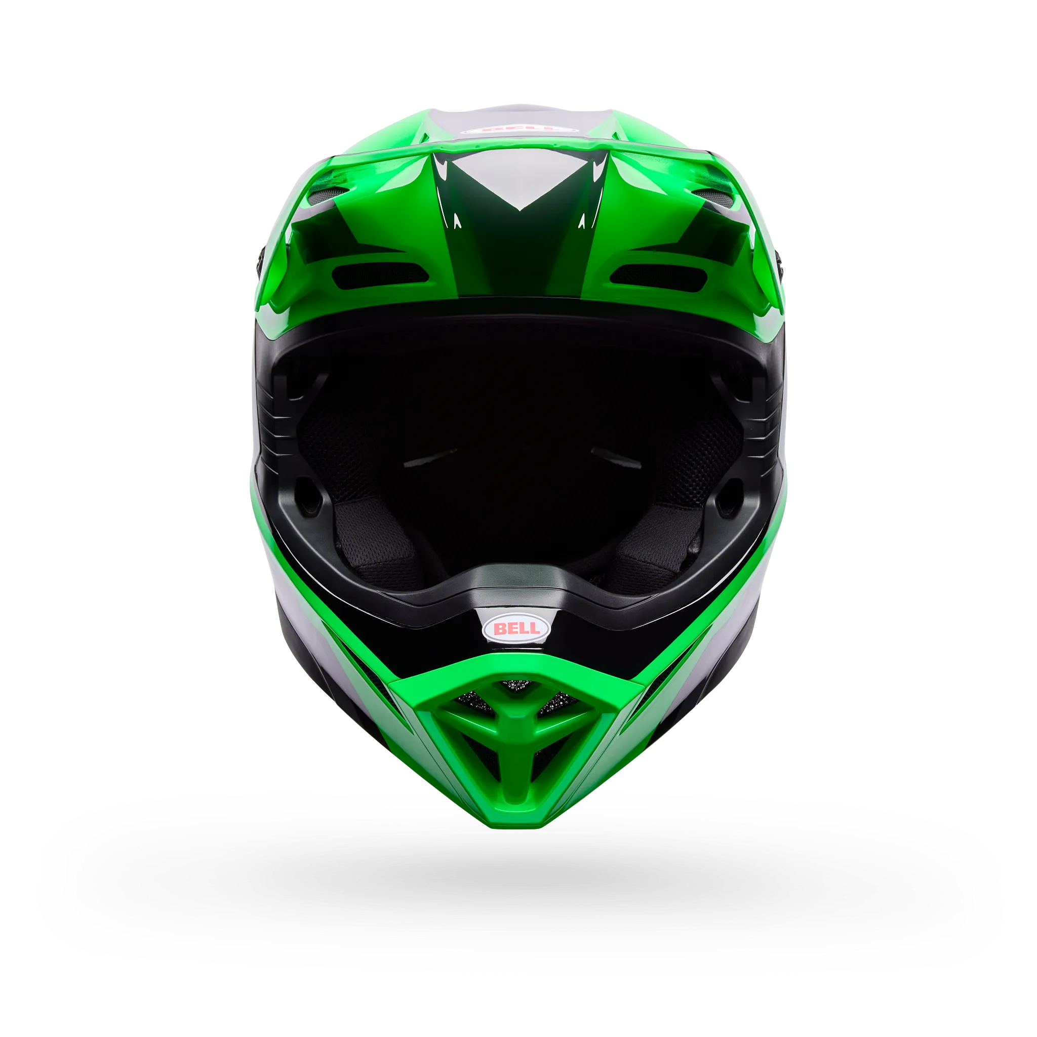 Bell MX-10 Mips Dyno Motorcycle Helmet - Green/Grey - Front View