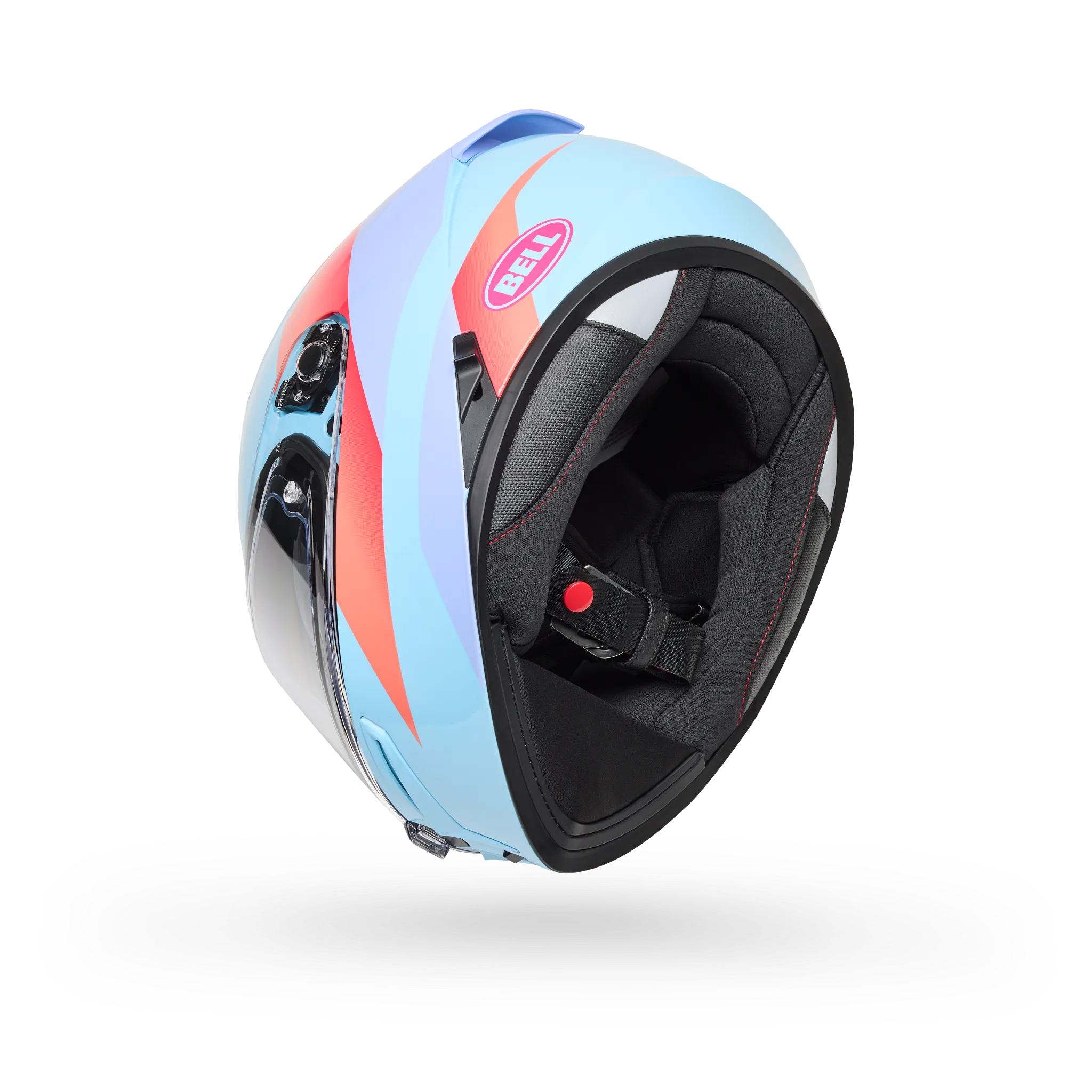 Bell Lithium Passion Full Face Motorcycle Helmet - Blue/Pink - Bottom Side View