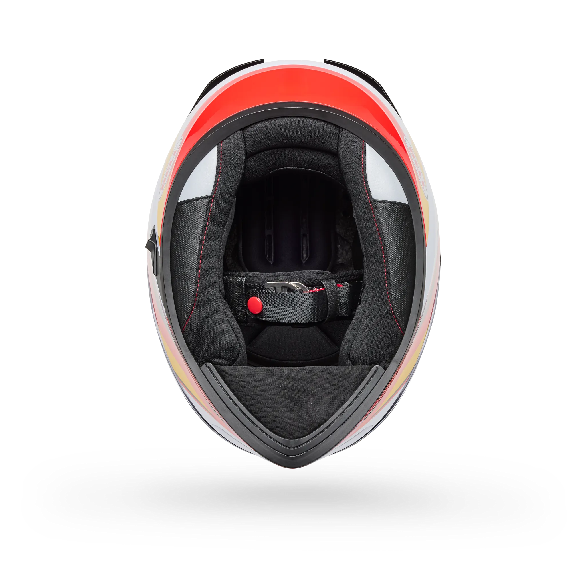 Bell Lithium Nova Full Face Motorcycle Helmet - White/Red - Bottom View