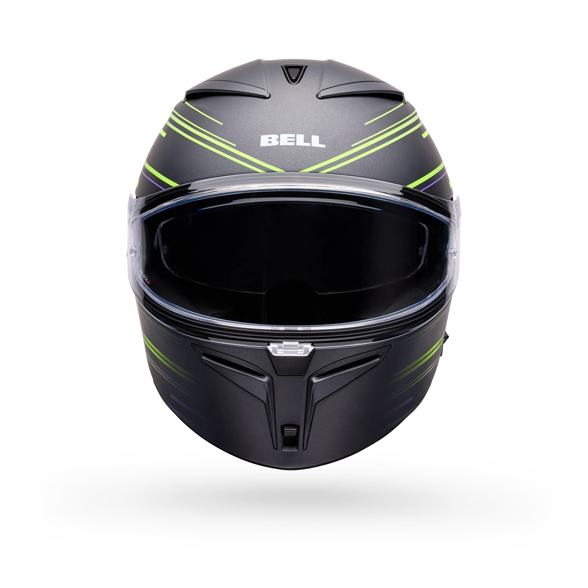 Bell Lithium Velo Full Face Motorcycle Helmet - Black/Yellow - Front View