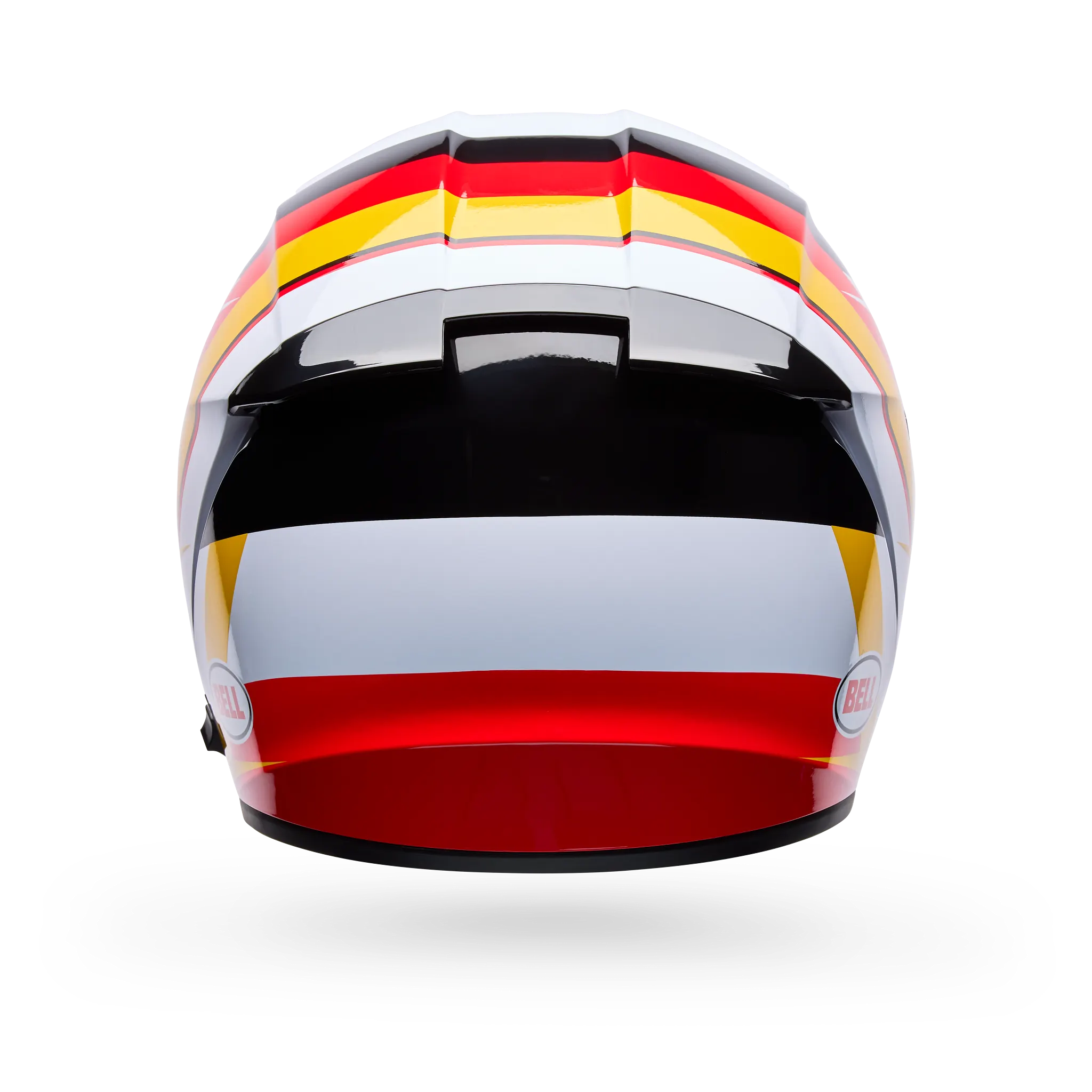 Bell Lithium Nova Full Face Motorcycle Helmet - White/Red - Back View