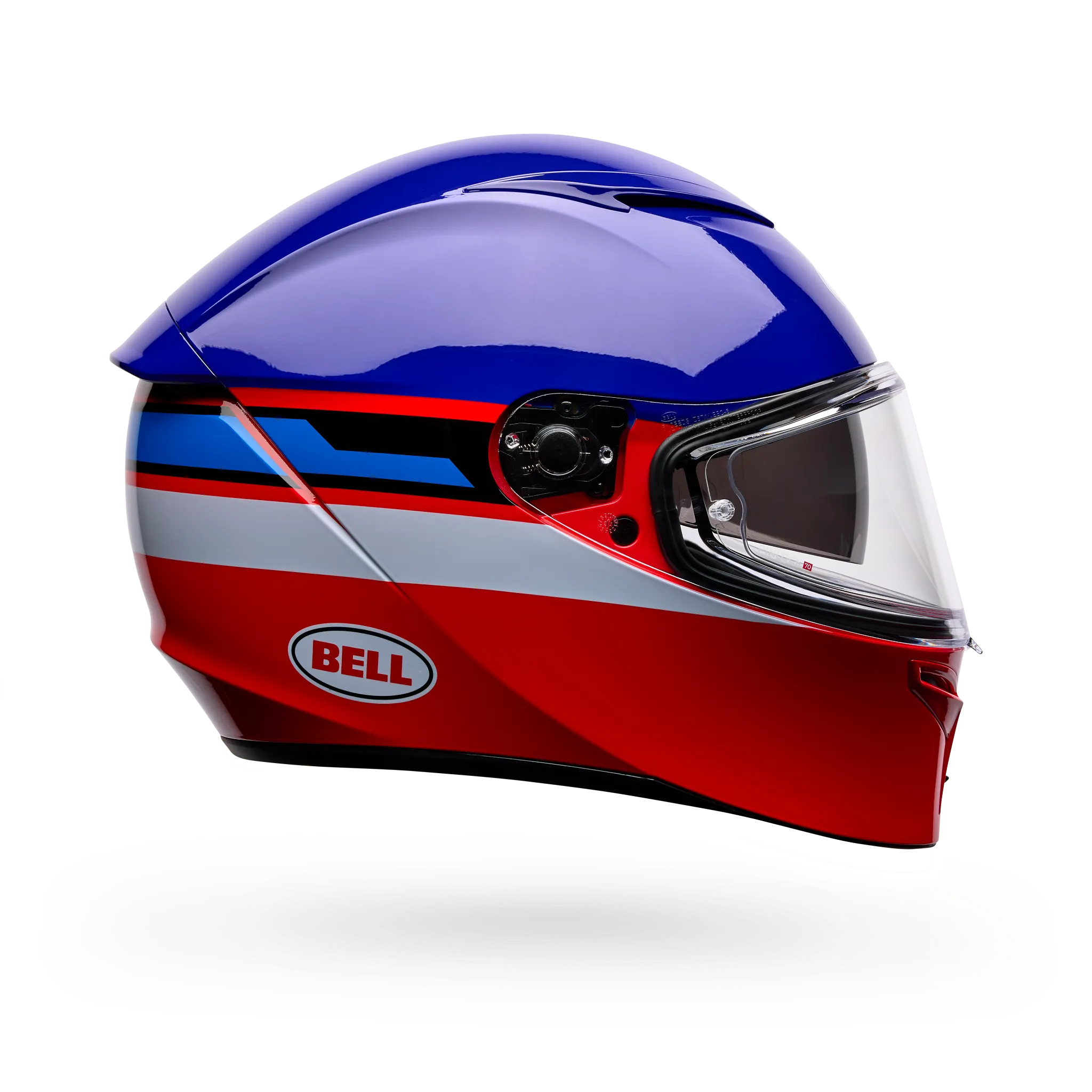 Bell Lithium Motion Full Face Motorcycle Helmet - Blue/Red - Side View