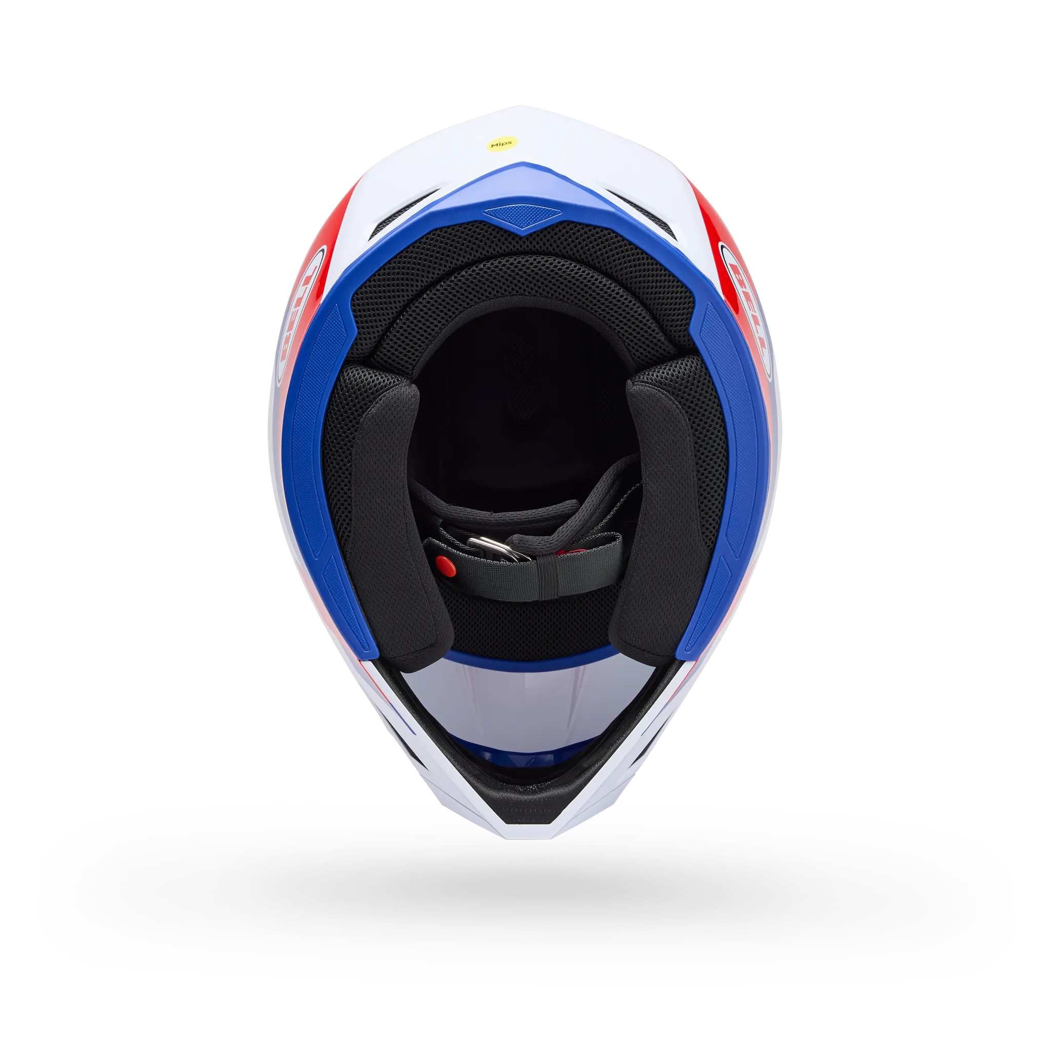 Bell MX-10 Mips Dyno Motorcycle Helmet - Red/White - Bottom View