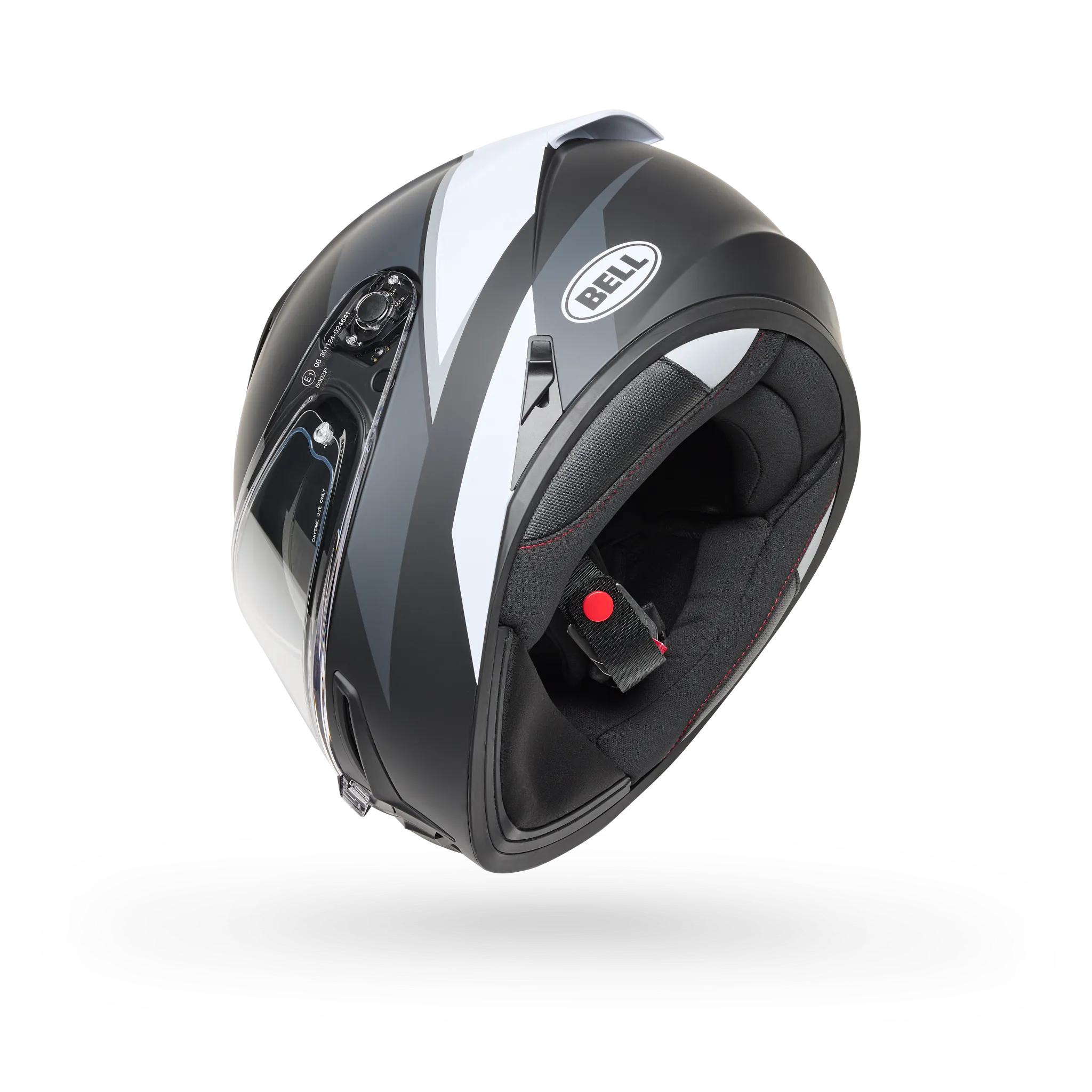 Bell Lithium Flip Full Face Motorcycle Helmet - Black/White - Bottom Side View